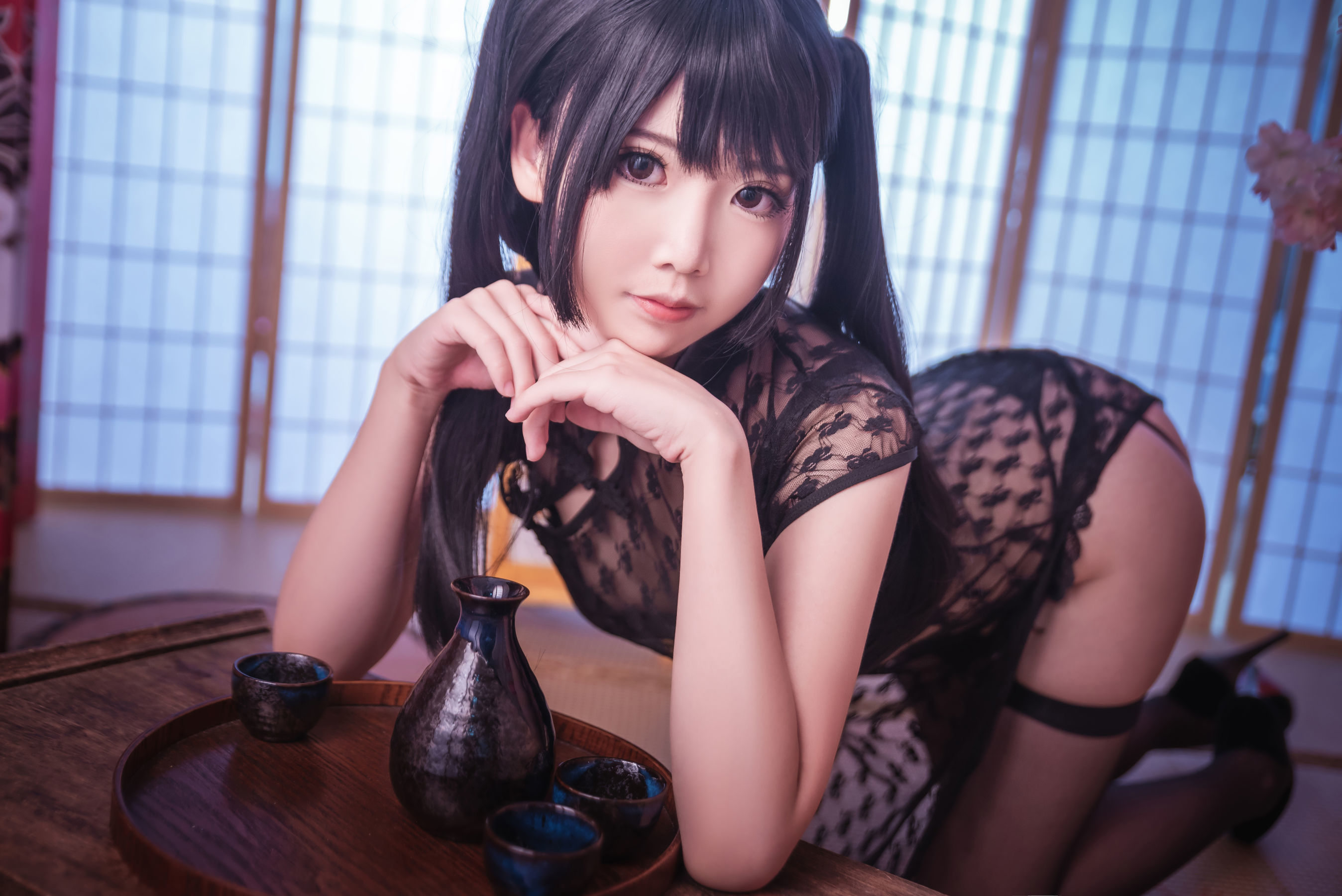 [萝莉COS] 面饼仙儿 - 黑丝情趣旗袍