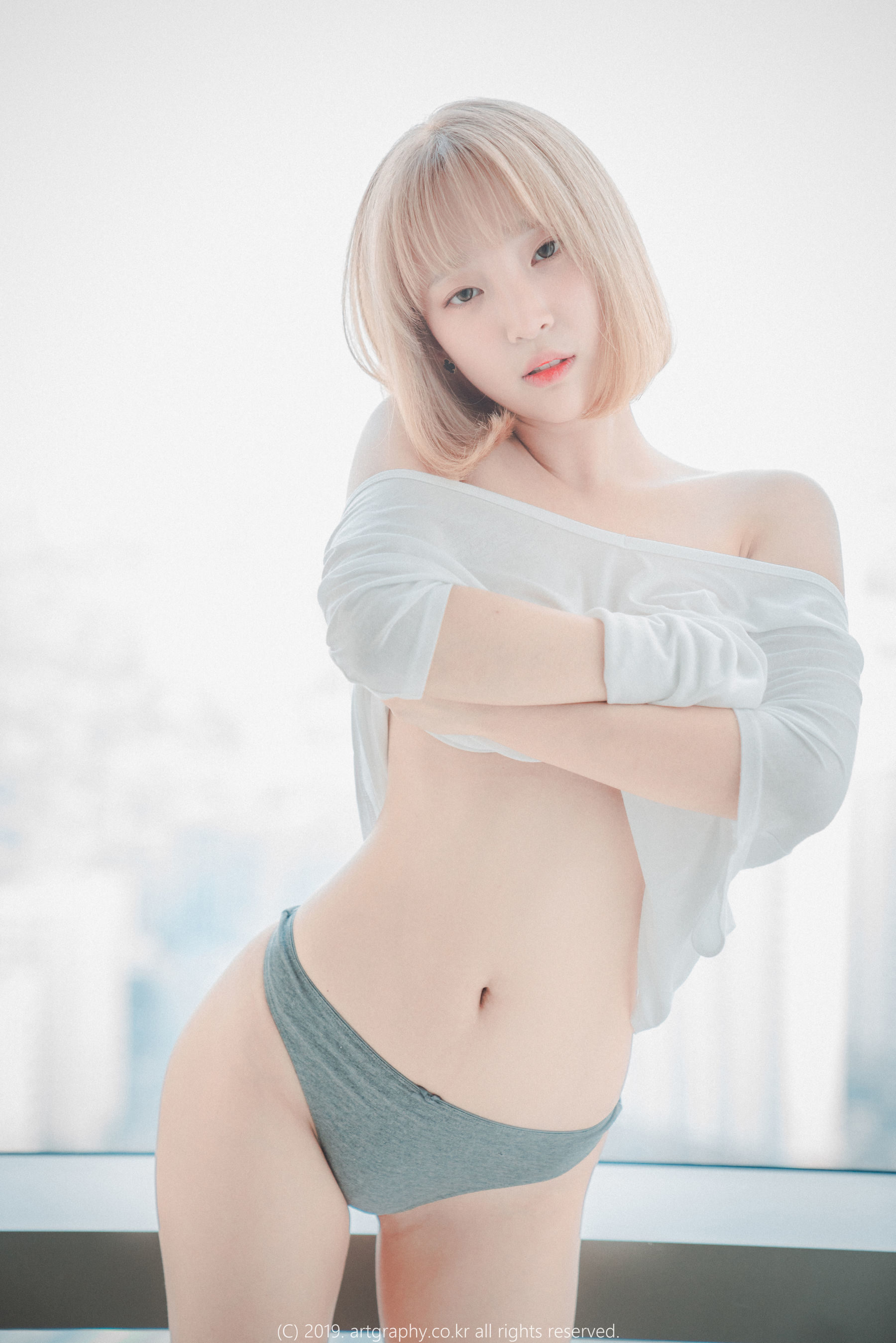 [ARTGRAVIA] VOL.062 巨乳少女姜仁卿 - 丁字裤+T恤衫+网袜兔女郎