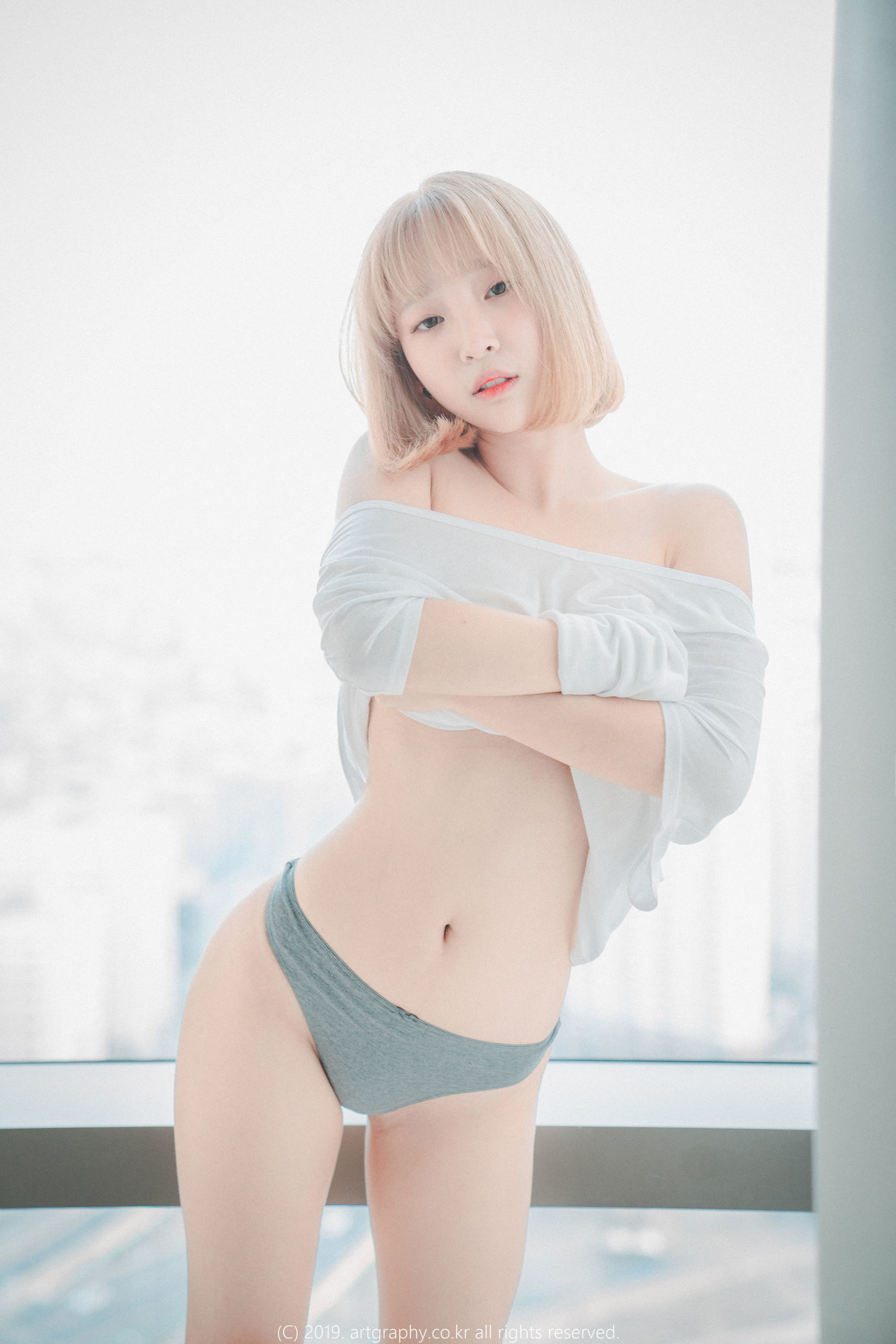 [ARTGRAVIA] VOL.062 巨乳少女姜仁卿 - 丁字裤+T恤衫+网袜兔女郎