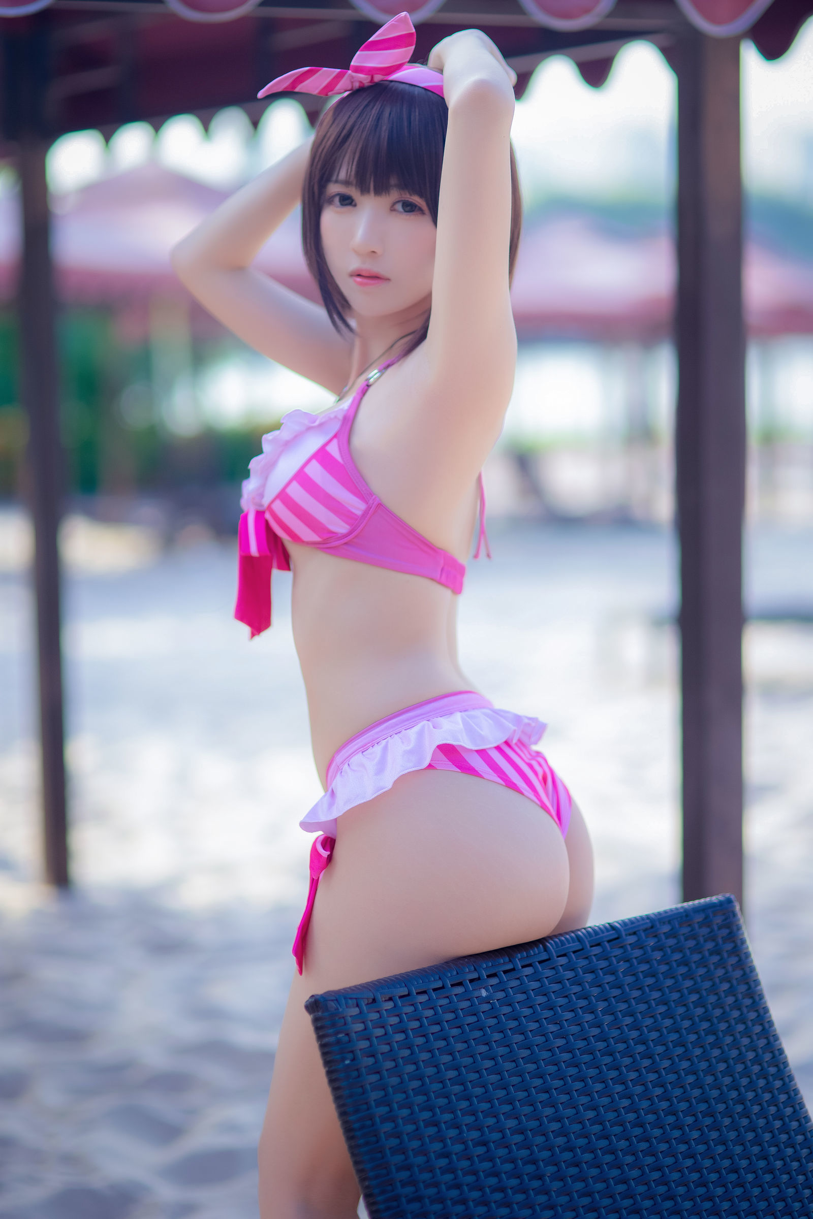 [萝莉COS] 鳗鱼霏儿 - 加藤惠 粉色泳装