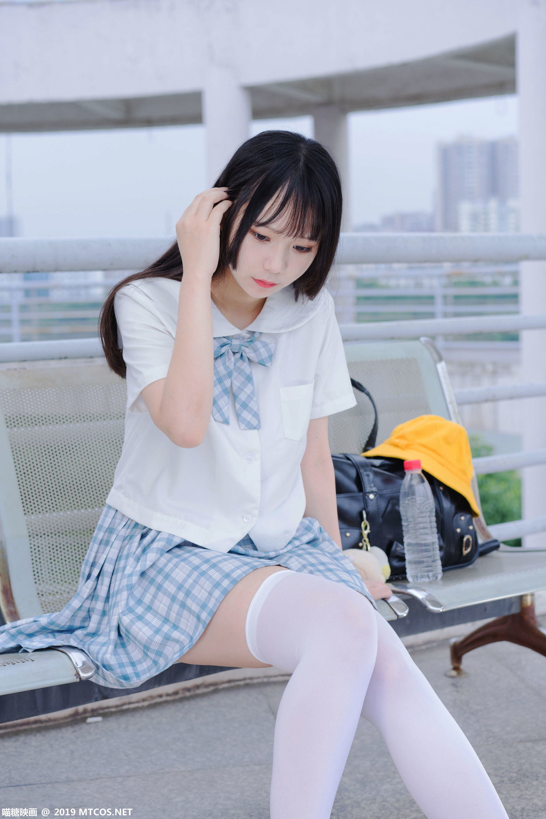 [喵糖映画] VOL.015 半度度度喵 - 白丝格子裙