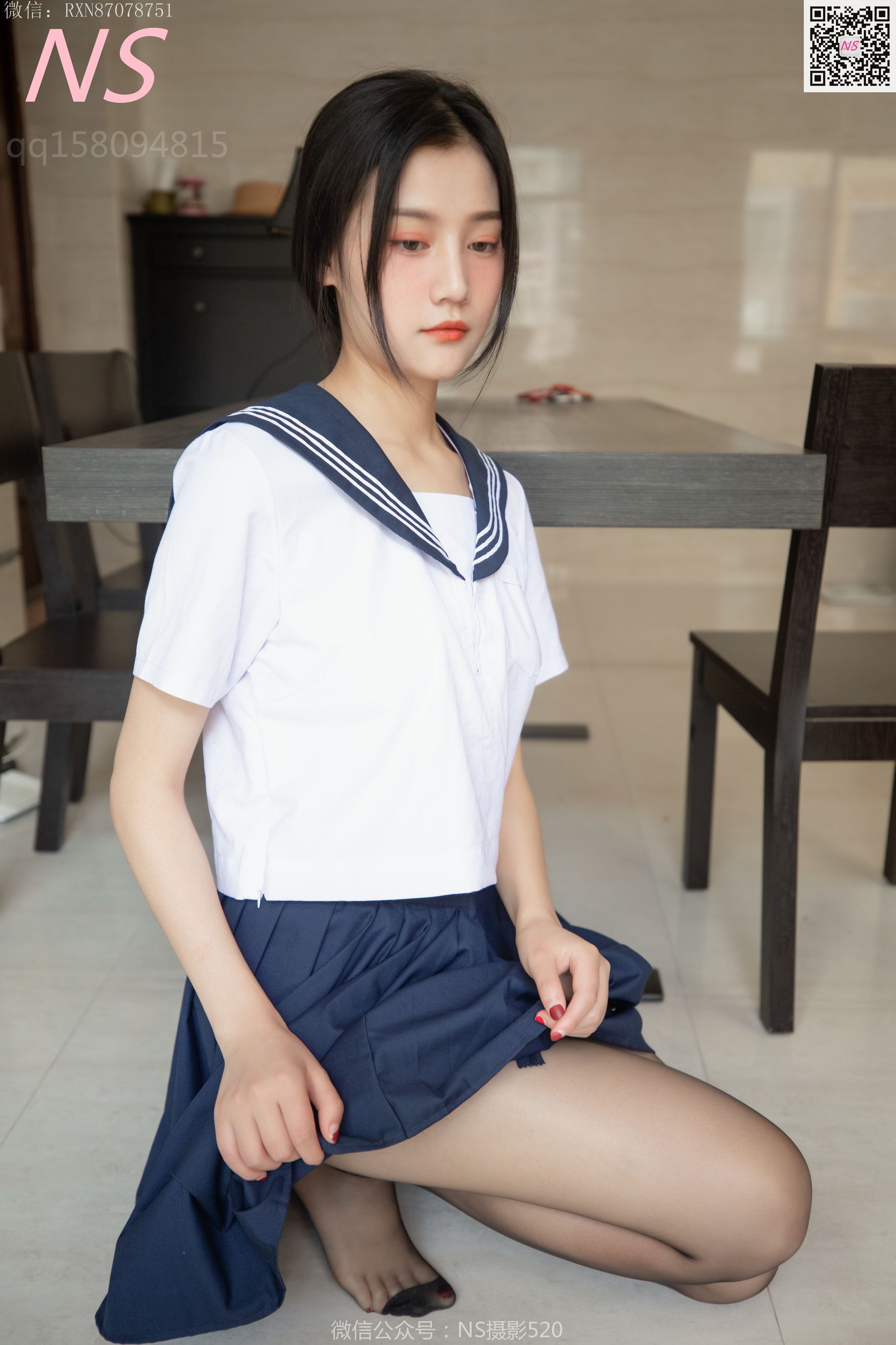 [纳丝摄影]  子涵 黑色丝袜的家居生活