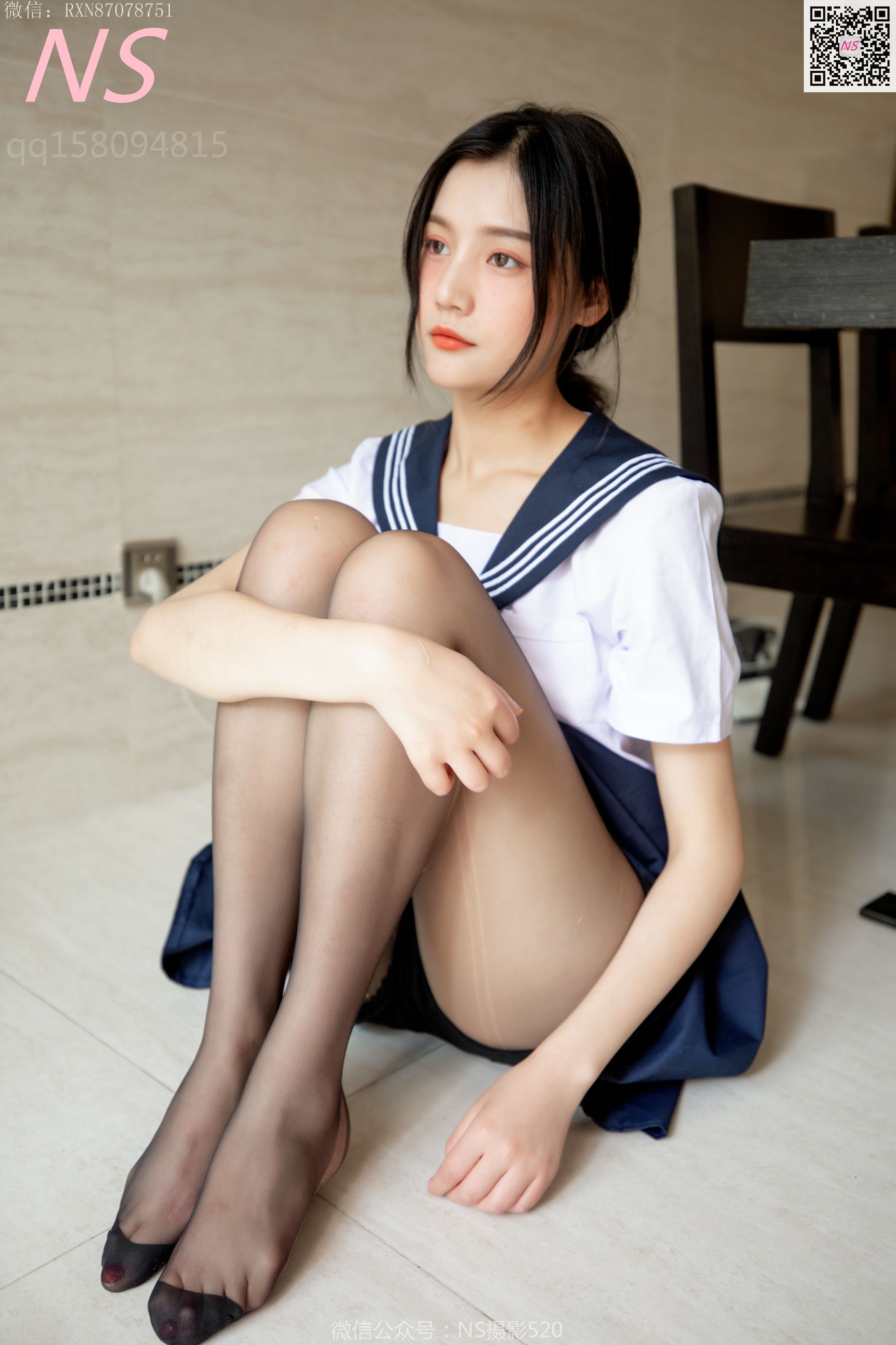 [纳丝摄影]  子涵 黑色丝袜的家居生活