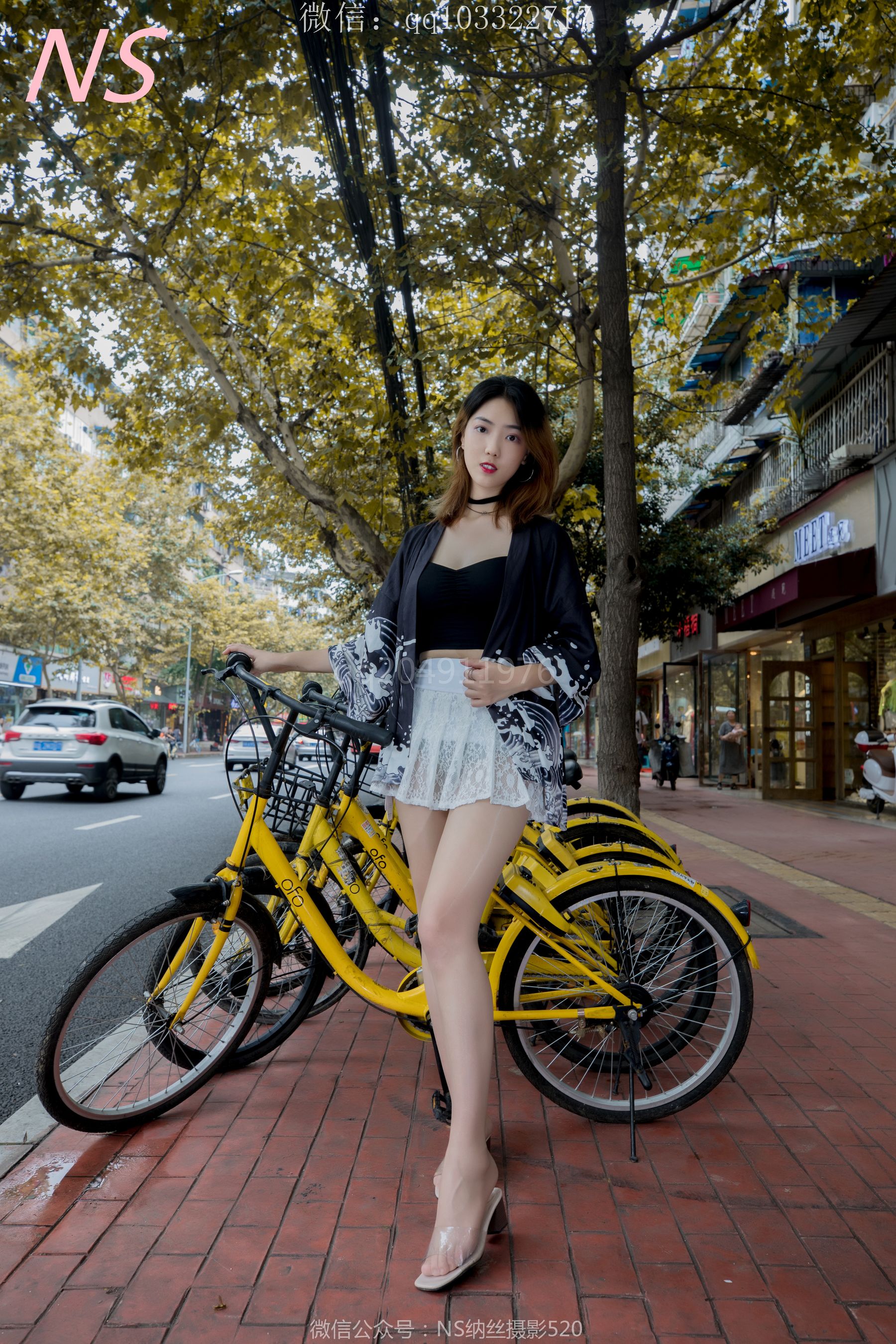 [纳丝摄影]  曼雯 肉色丝袜美腿三轮车之行