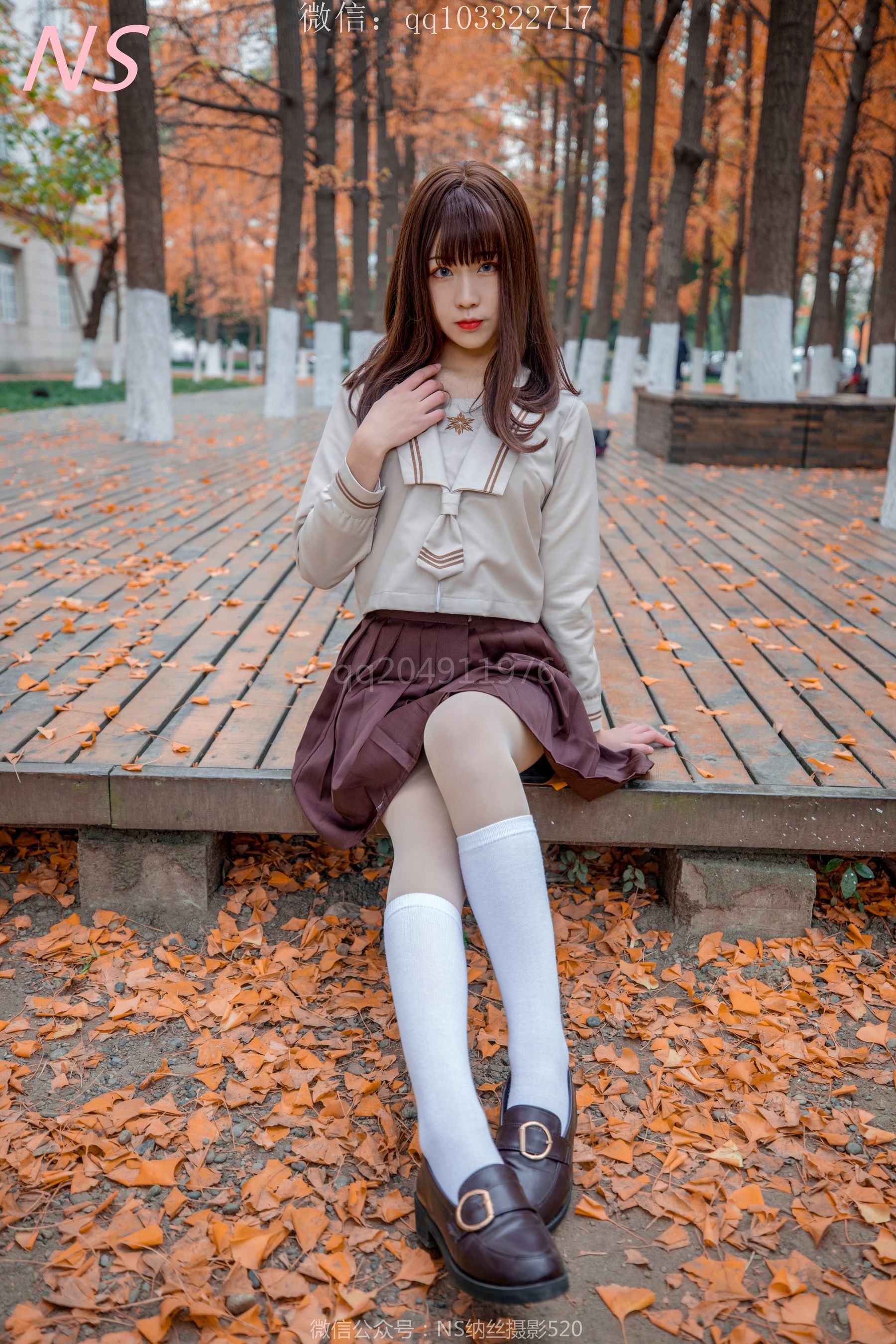 [纳丝摄影]  枫之少女 白丝肉丝萌萌哒的枫