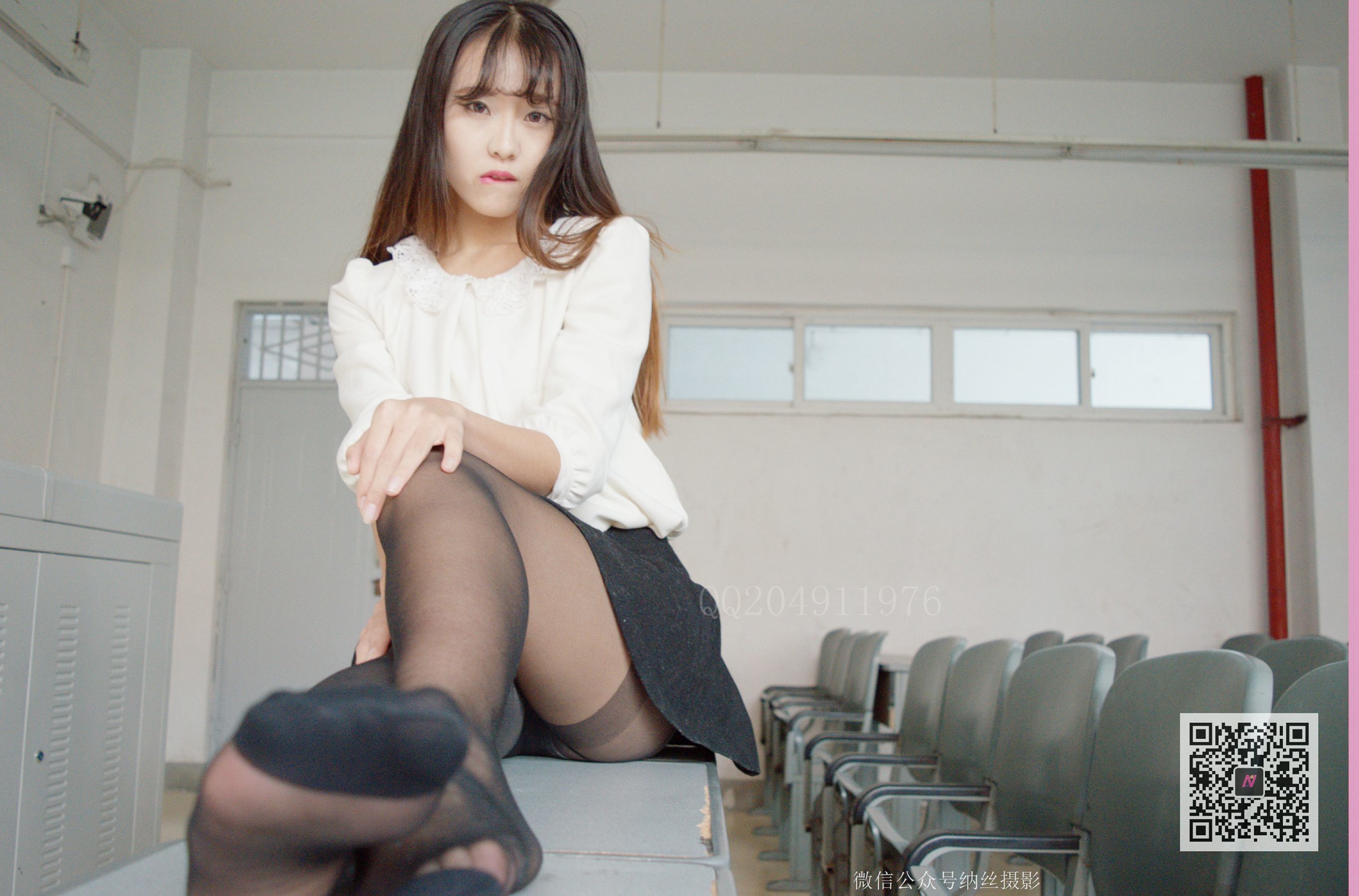 [纳丝摄影] NO.021 吴雪儿 清纯少女教室黑丝
