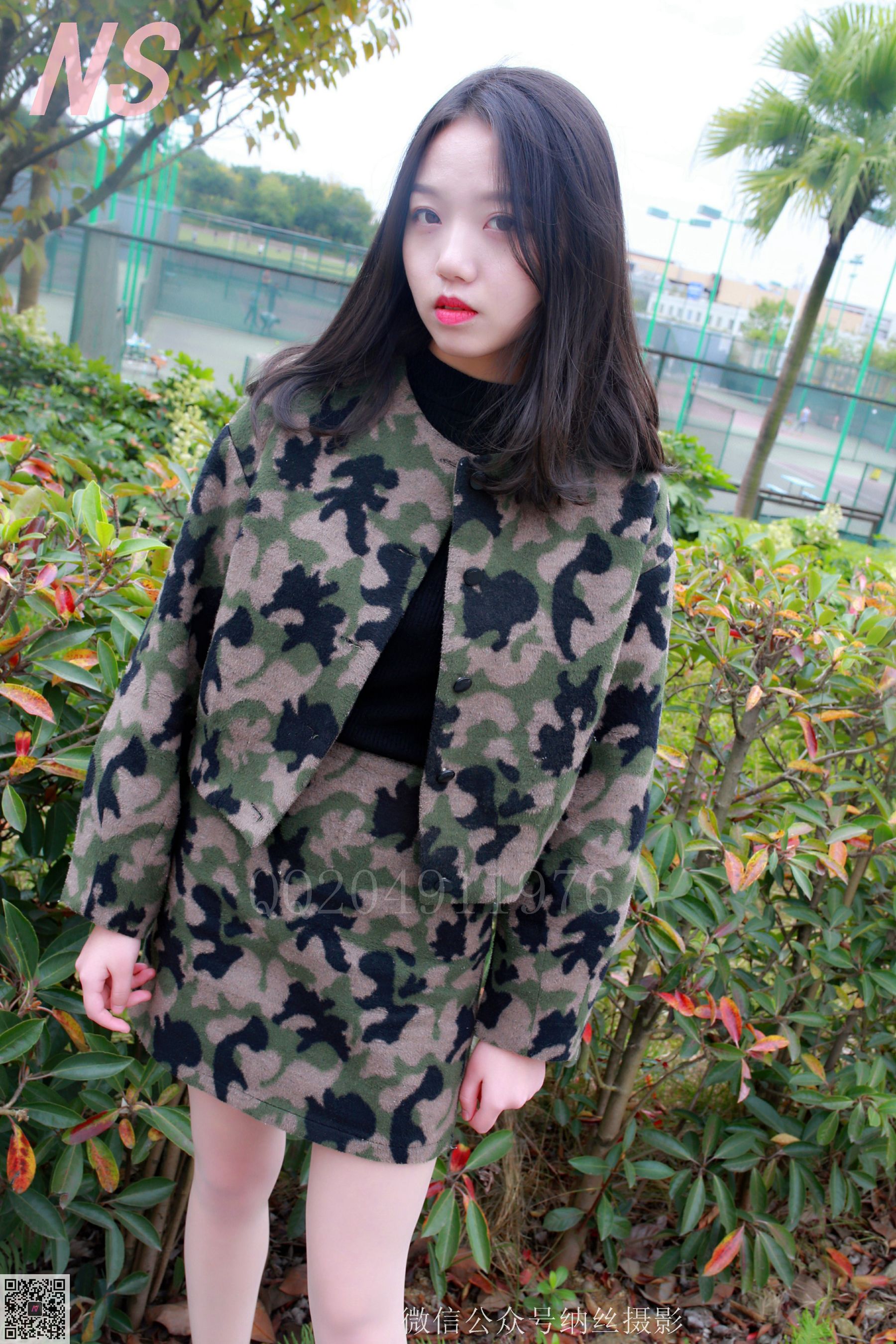 [纳丝摄影] NO.095 微微 迷彩少女户外肉丝