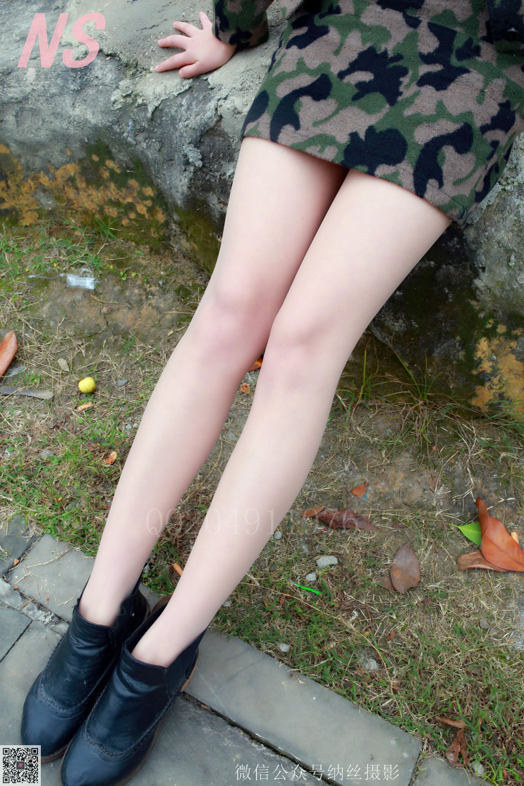[纳丝摄影] NO.095 微微 迷彩少女户外肉丝