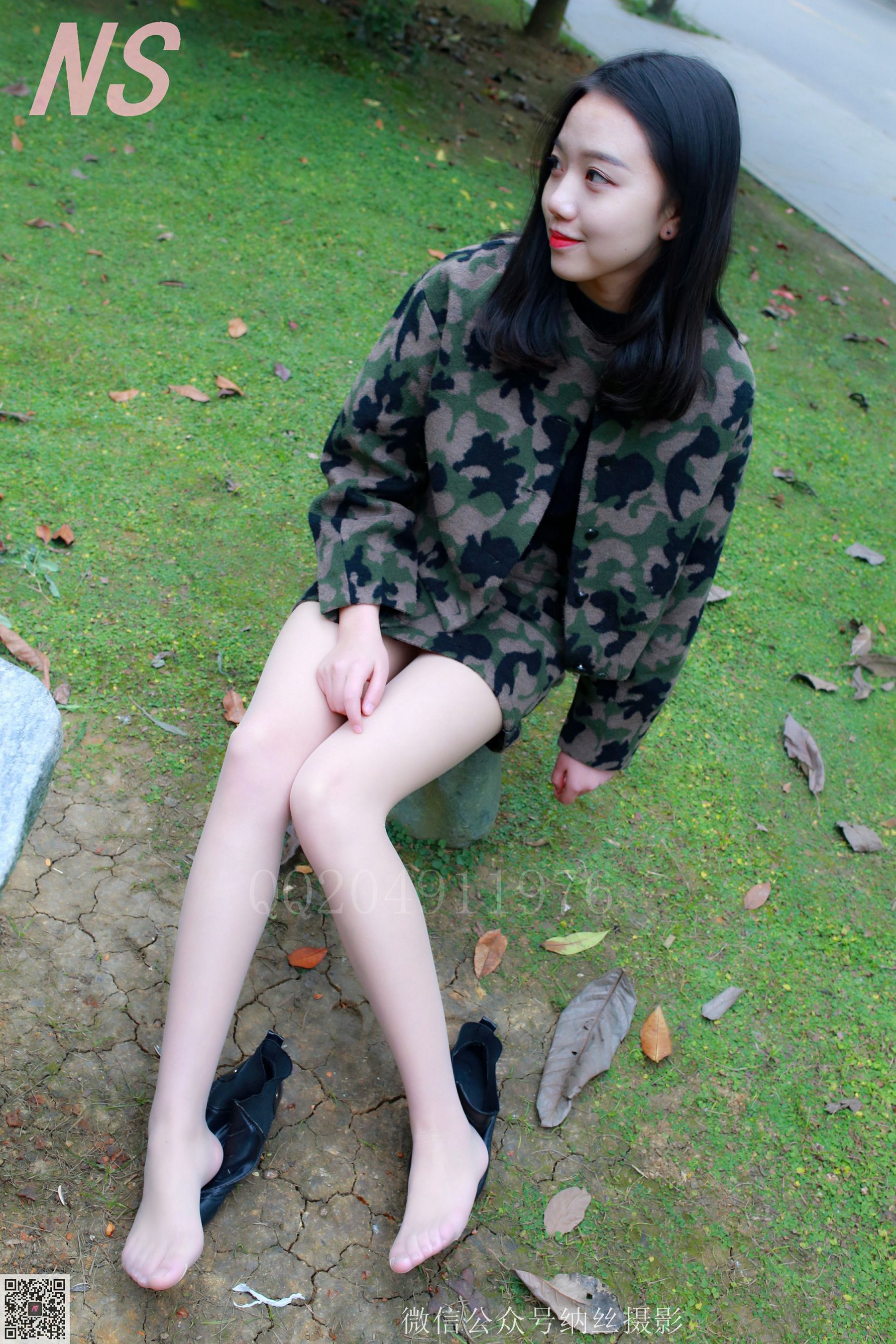 [纳丝摄影] NO.095 微微 迷彩少女户外肉丝
