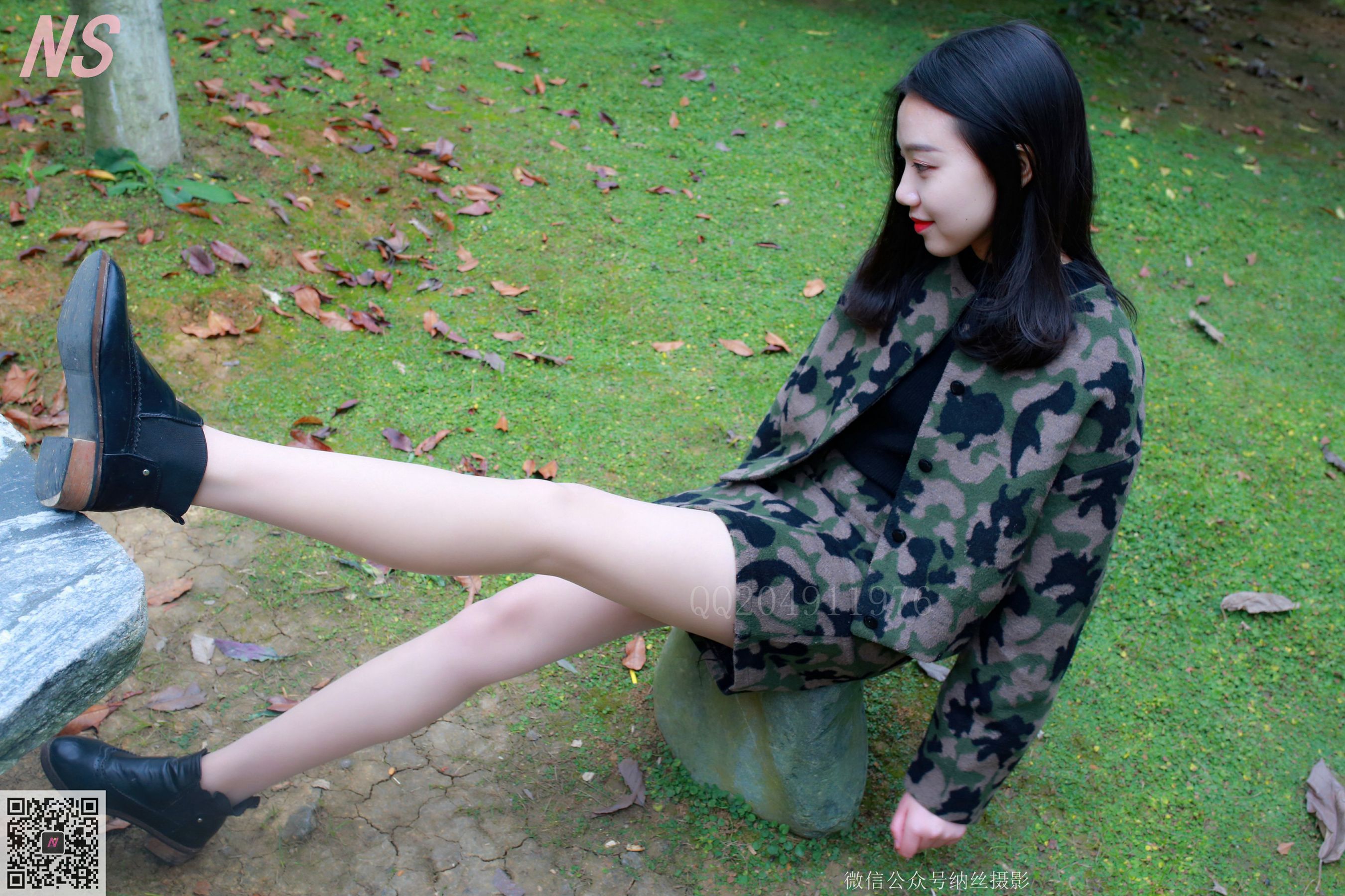 [纳丝摄影] NO.095 微微 迷彩少女户外肉丝