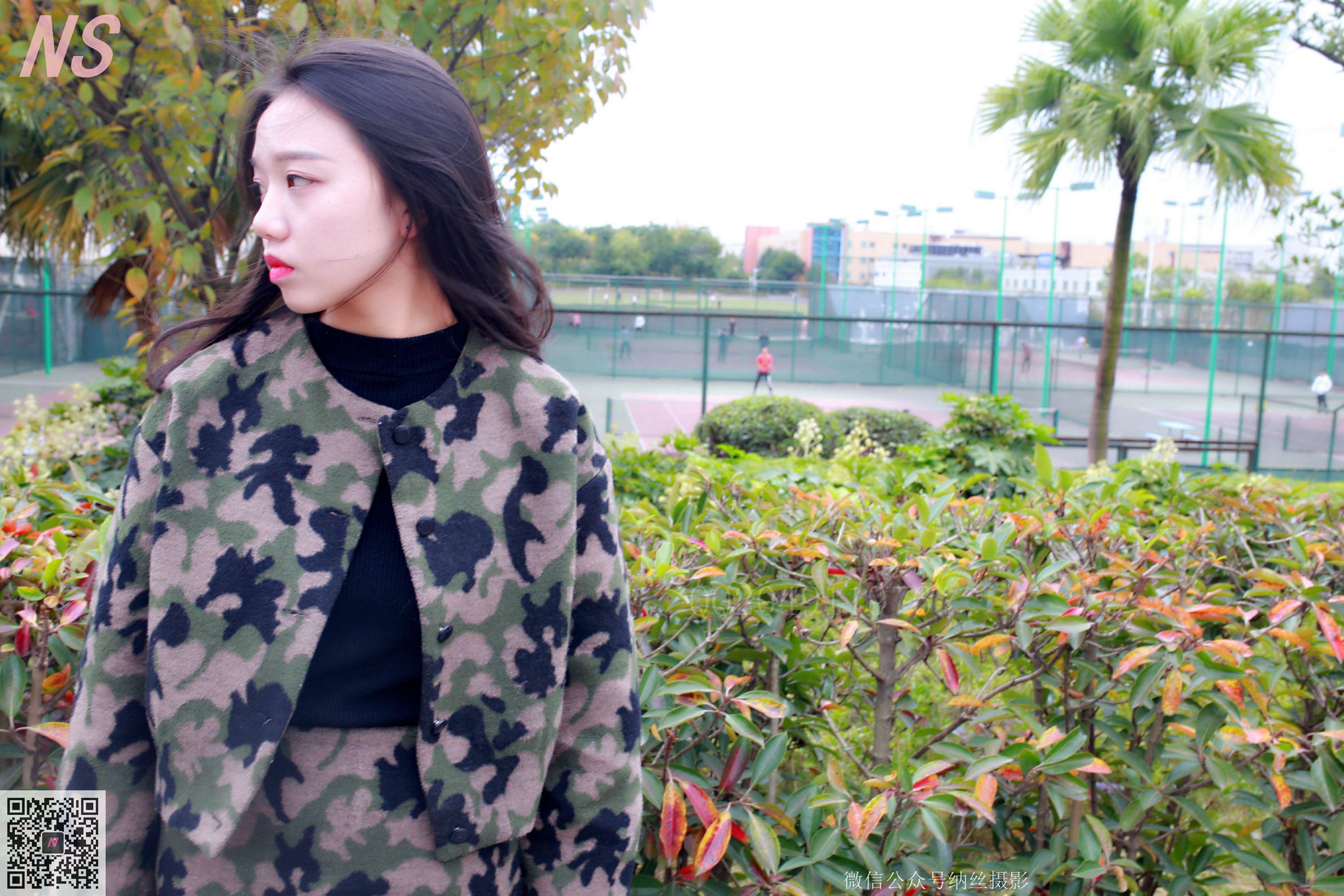 [纳丝摄影] NO.095 微微 迷彩少女户外肉丝