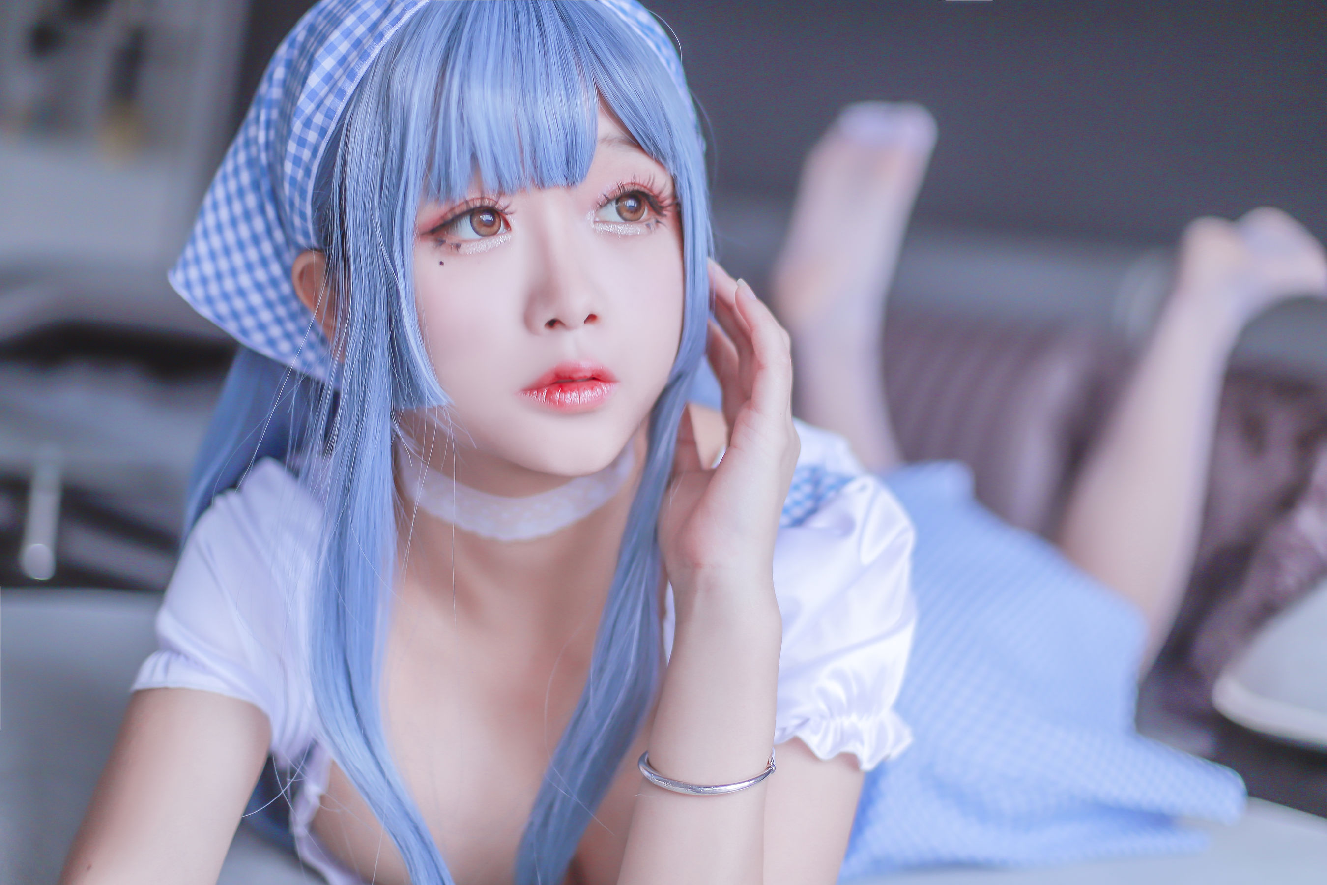 Cosplay日奈娇 蓝色女仆