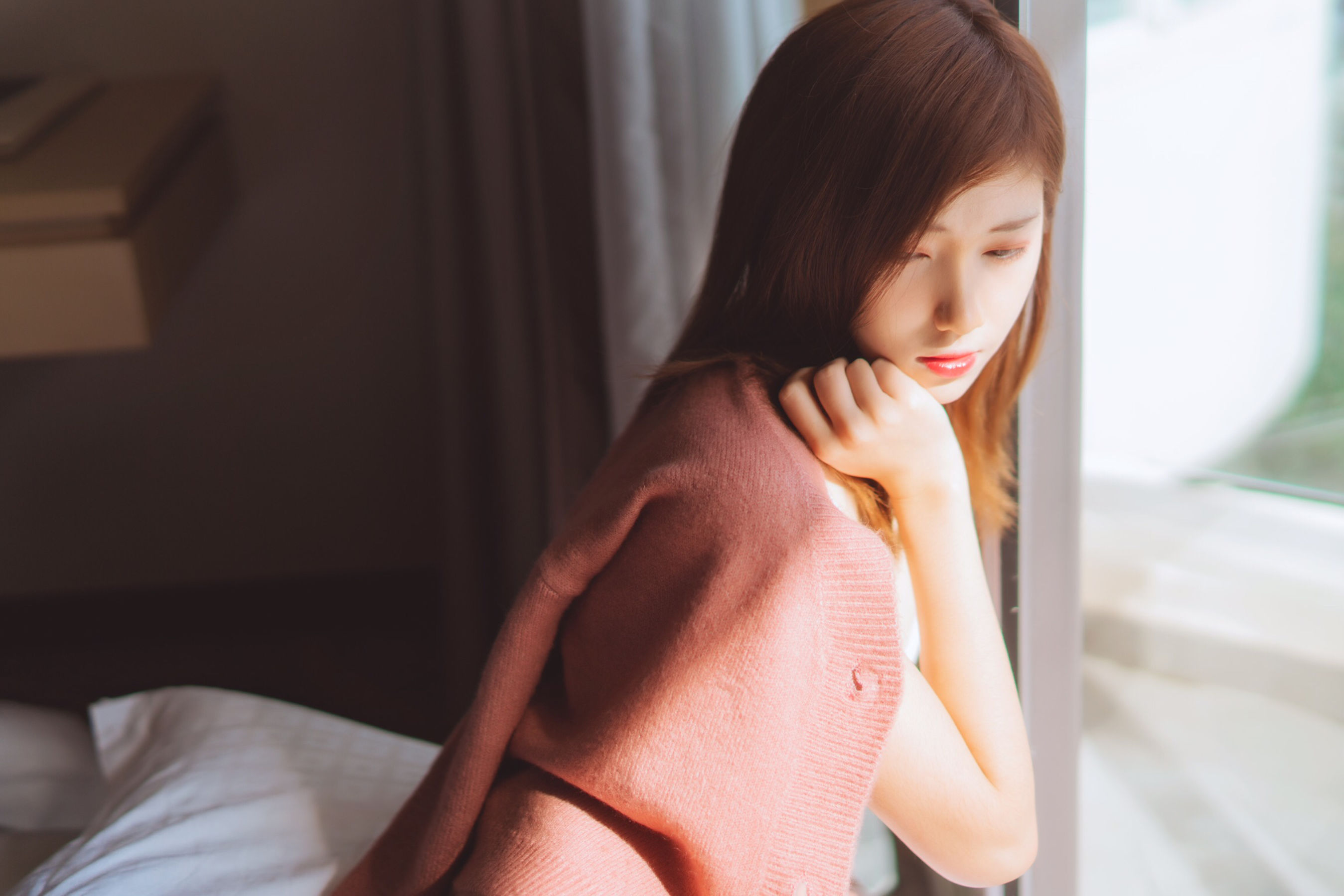 动漫博主南桃Momoko 粉色内衣