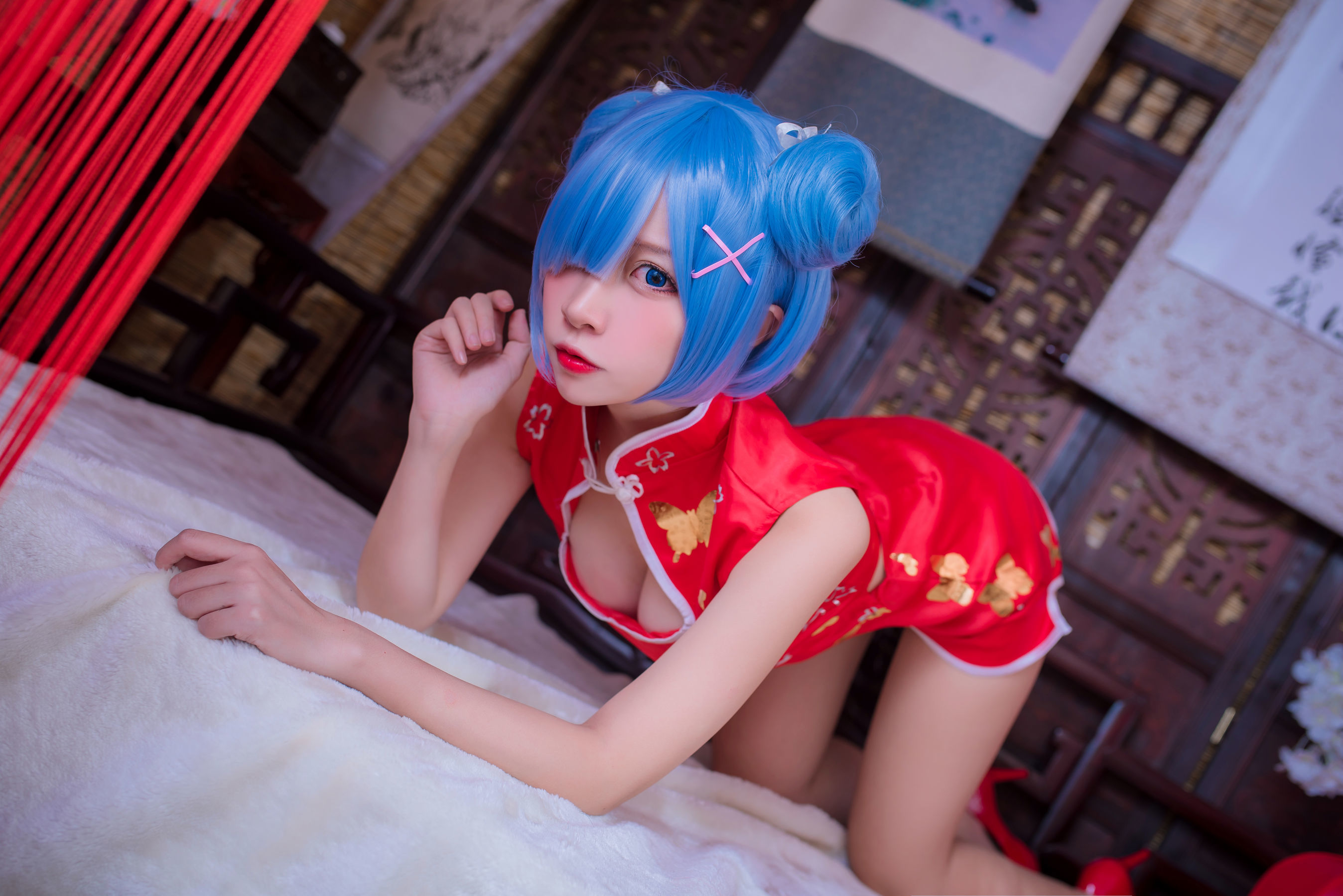 人气Coser二佐Nisa 蕾姆旗袍