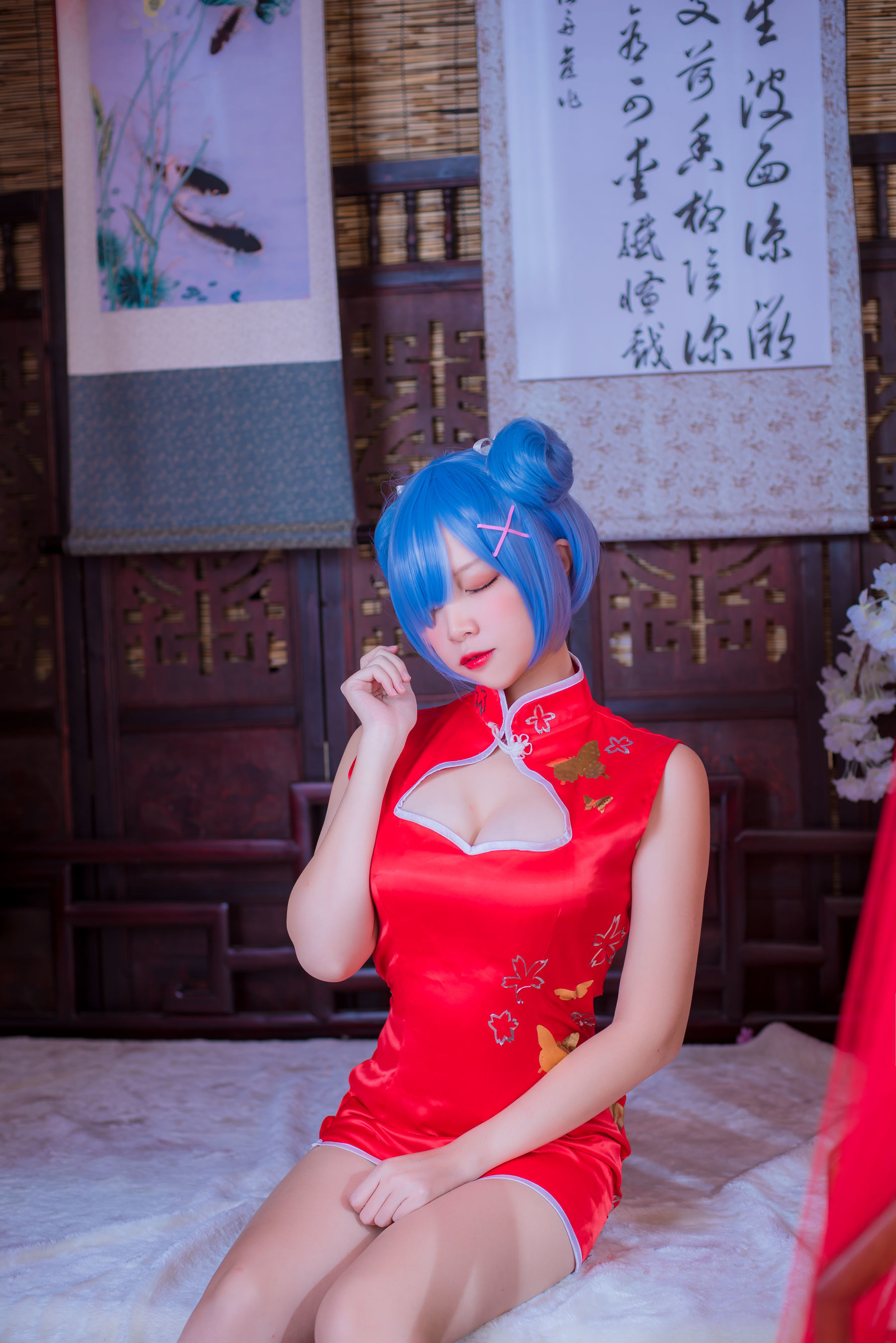 人气Coser二佐Nisa 蕾姆旗袍