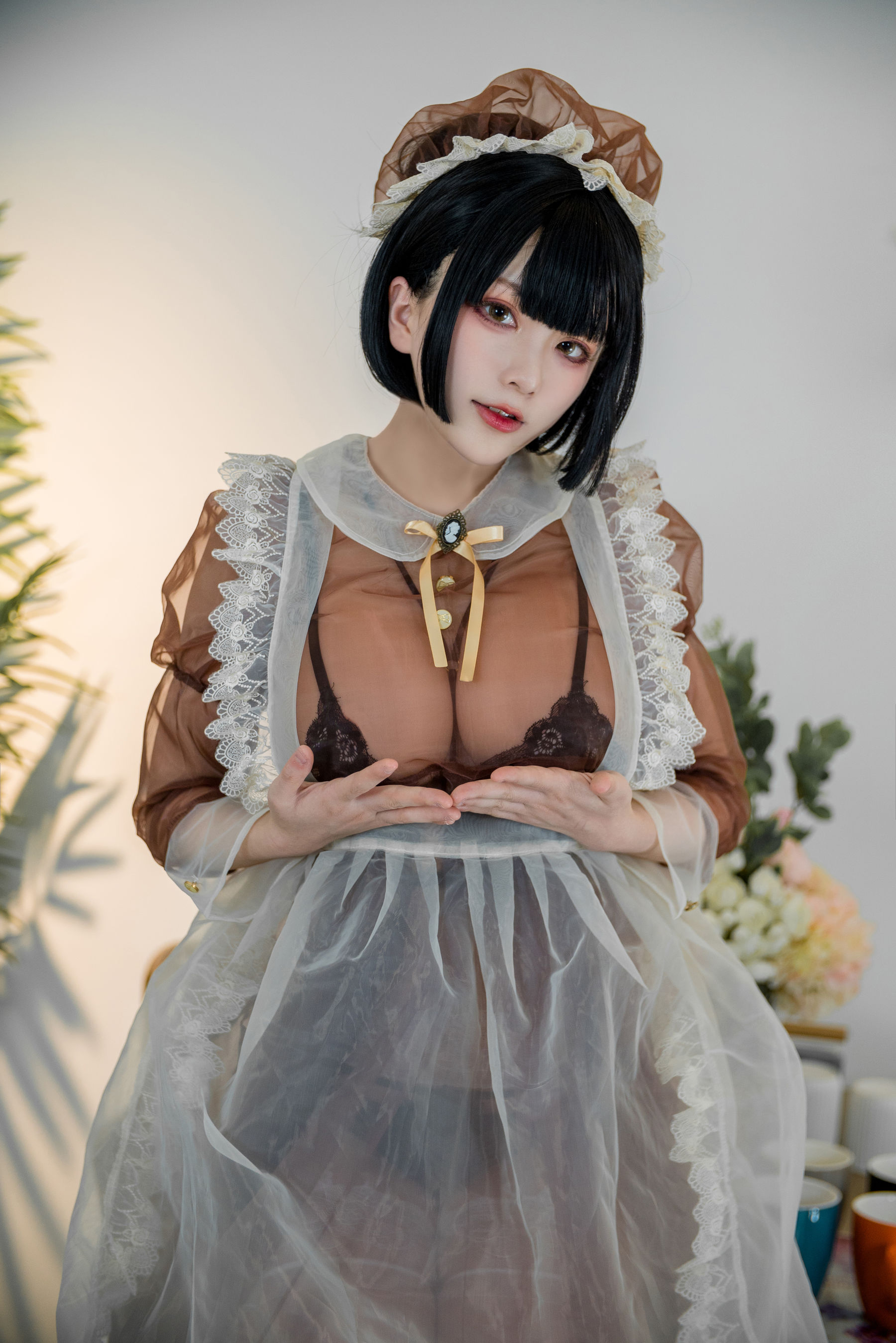 起司块wii写真 棕色透明装女仆