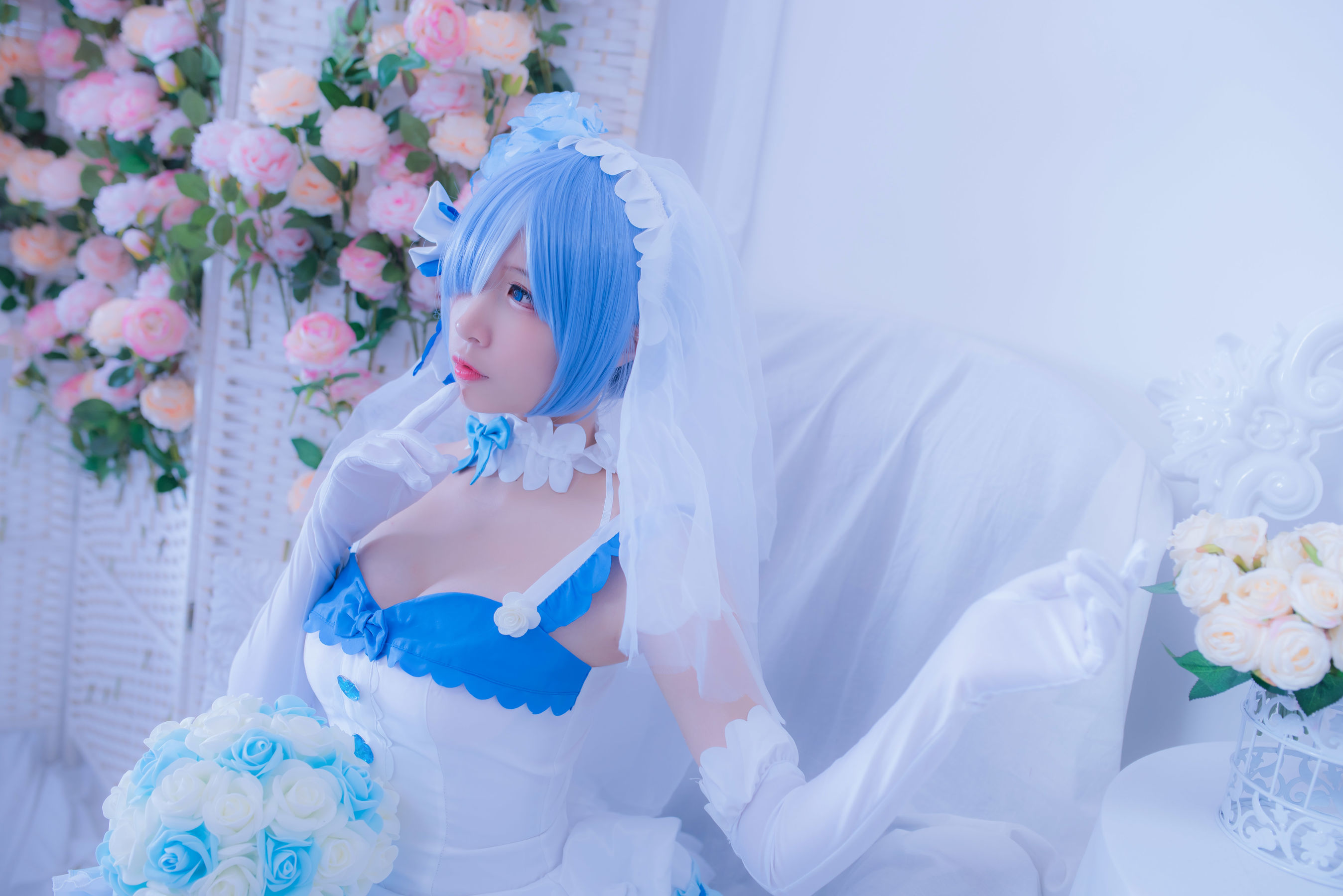 人气Coser二佐Nisa 雷姆花嫁
