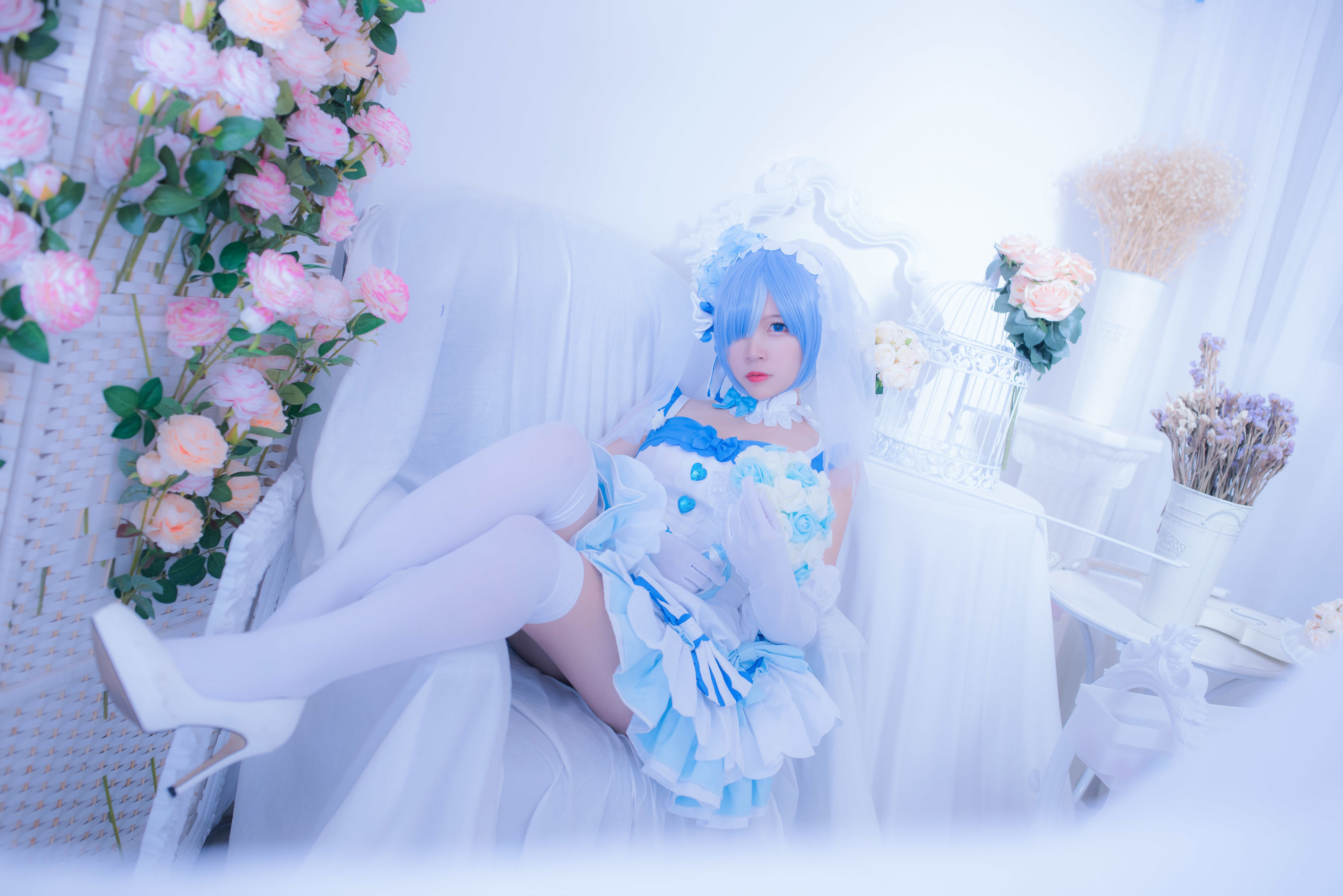 人气Coser二佐Nisa 雷姆花嫁
