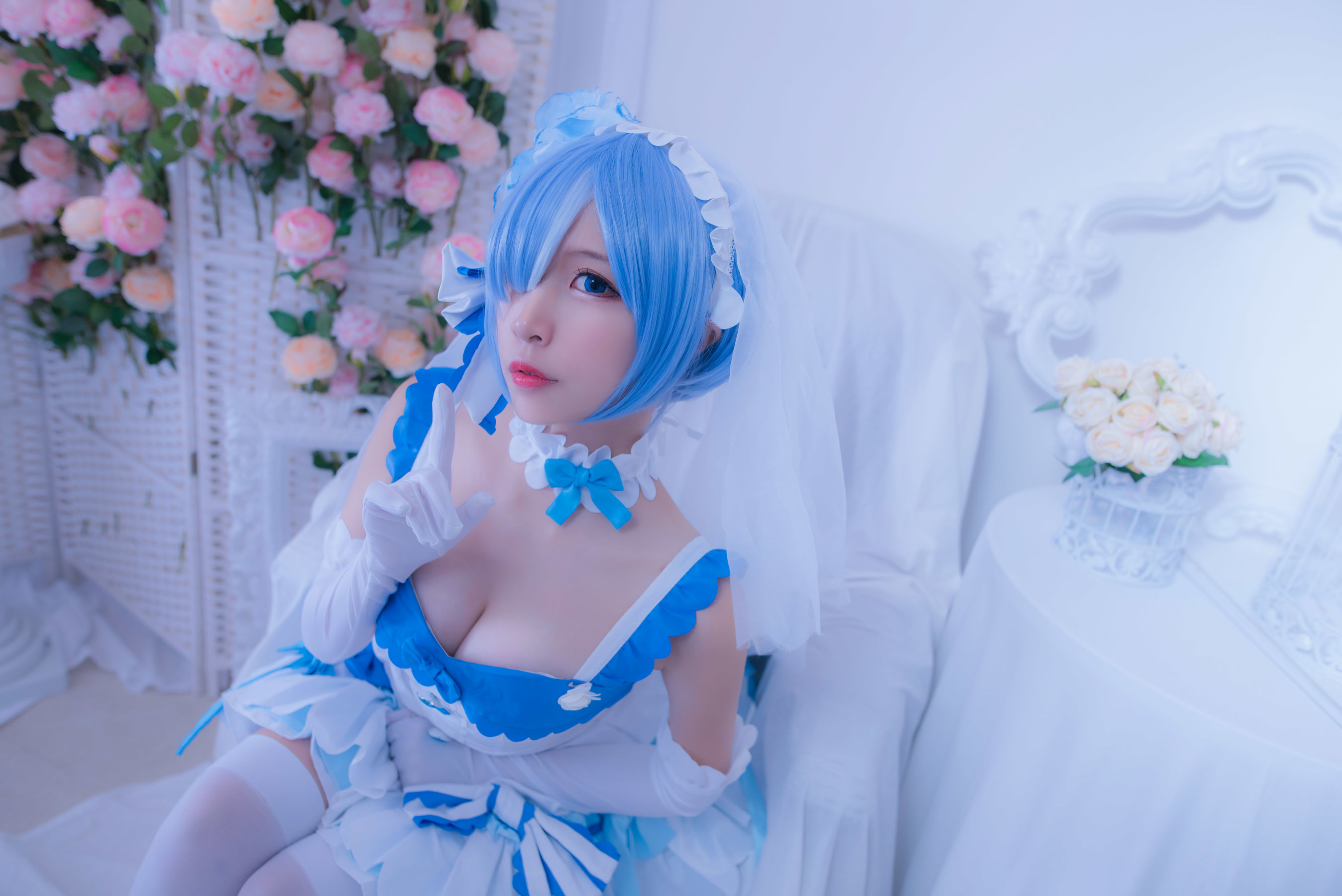 人气Coser二佐Nisa 雷姆花嫁