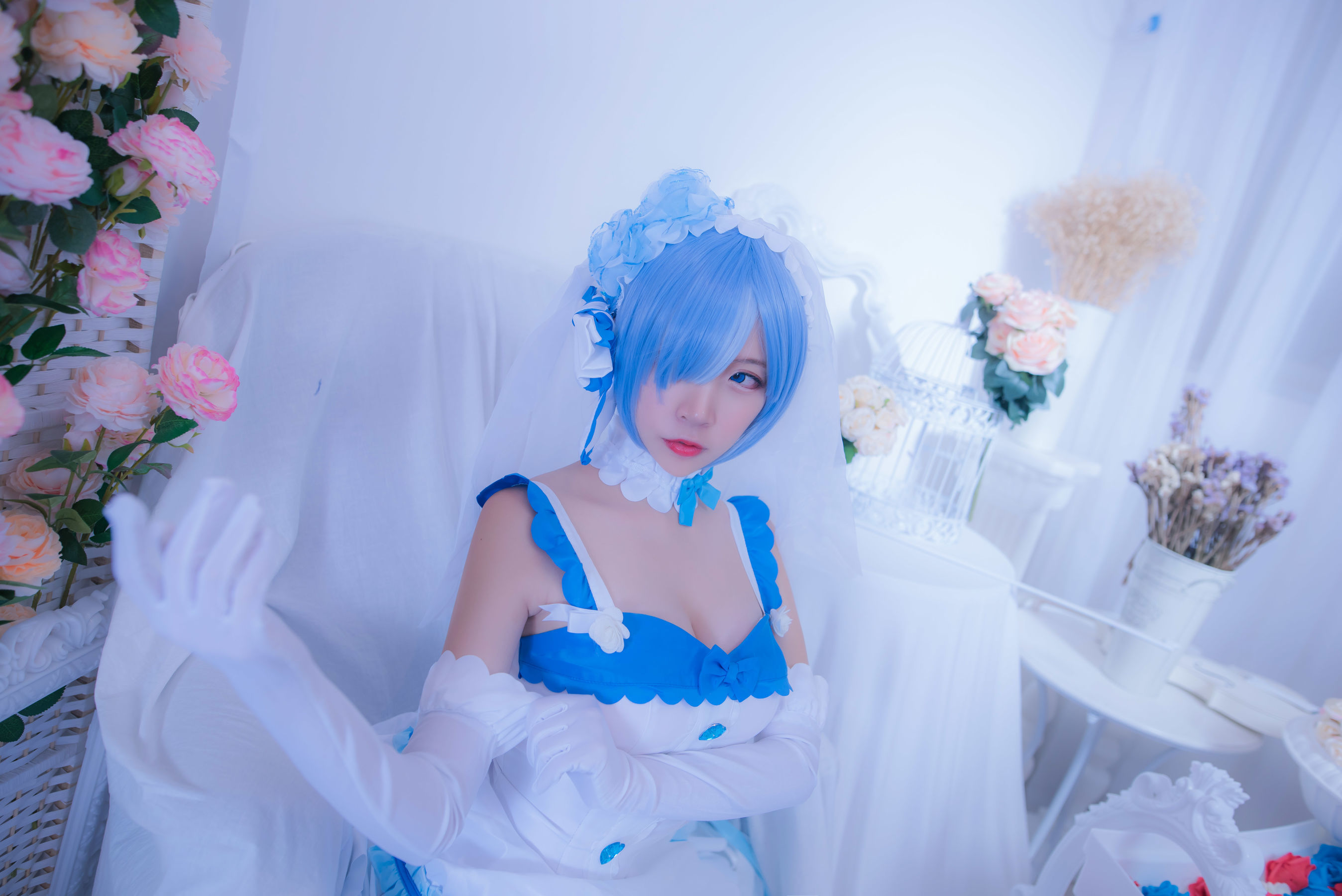 人气Coser二佐Nisa 雷姆花嫁