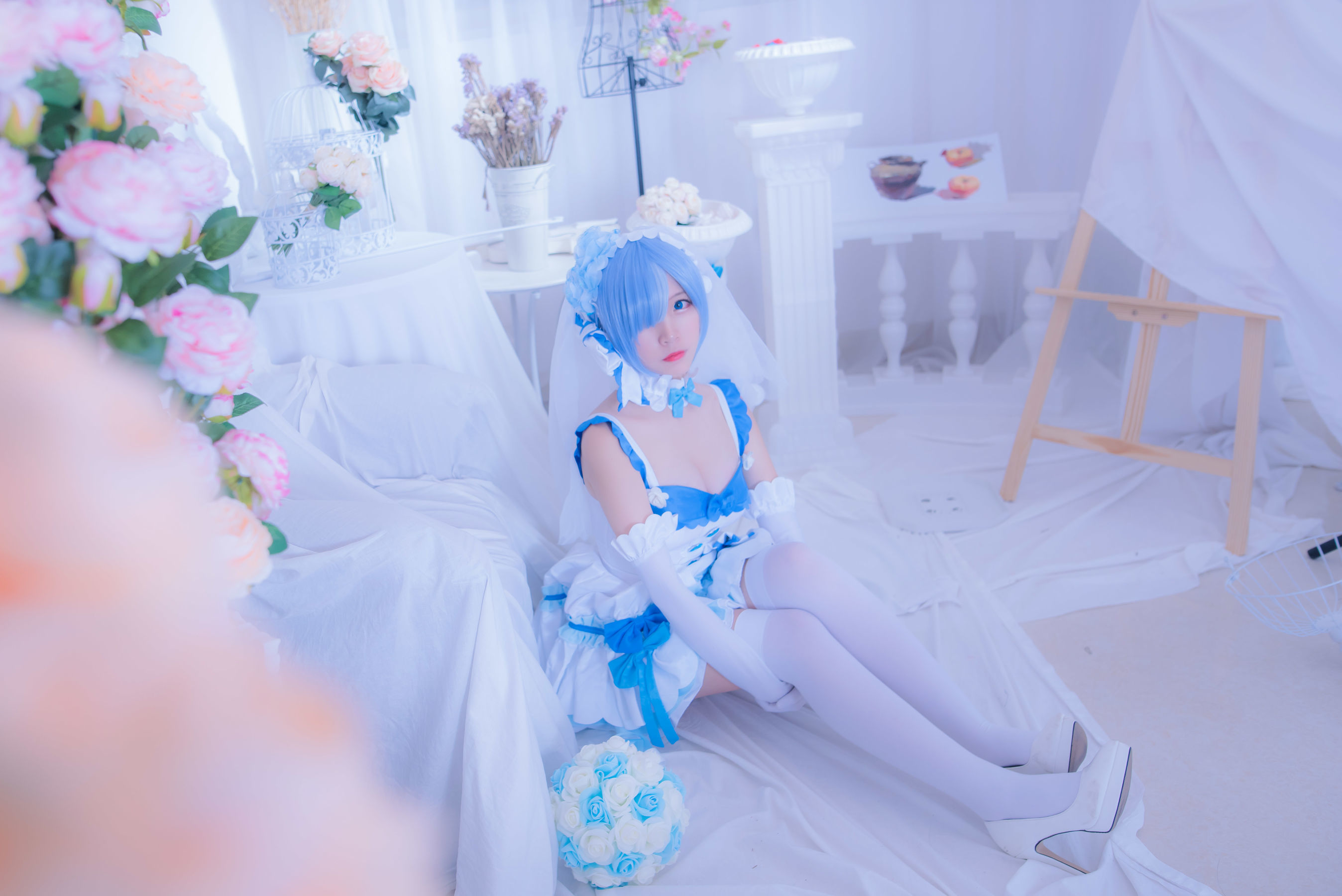 人气Coser二佐Nisa 雷姆花嫁