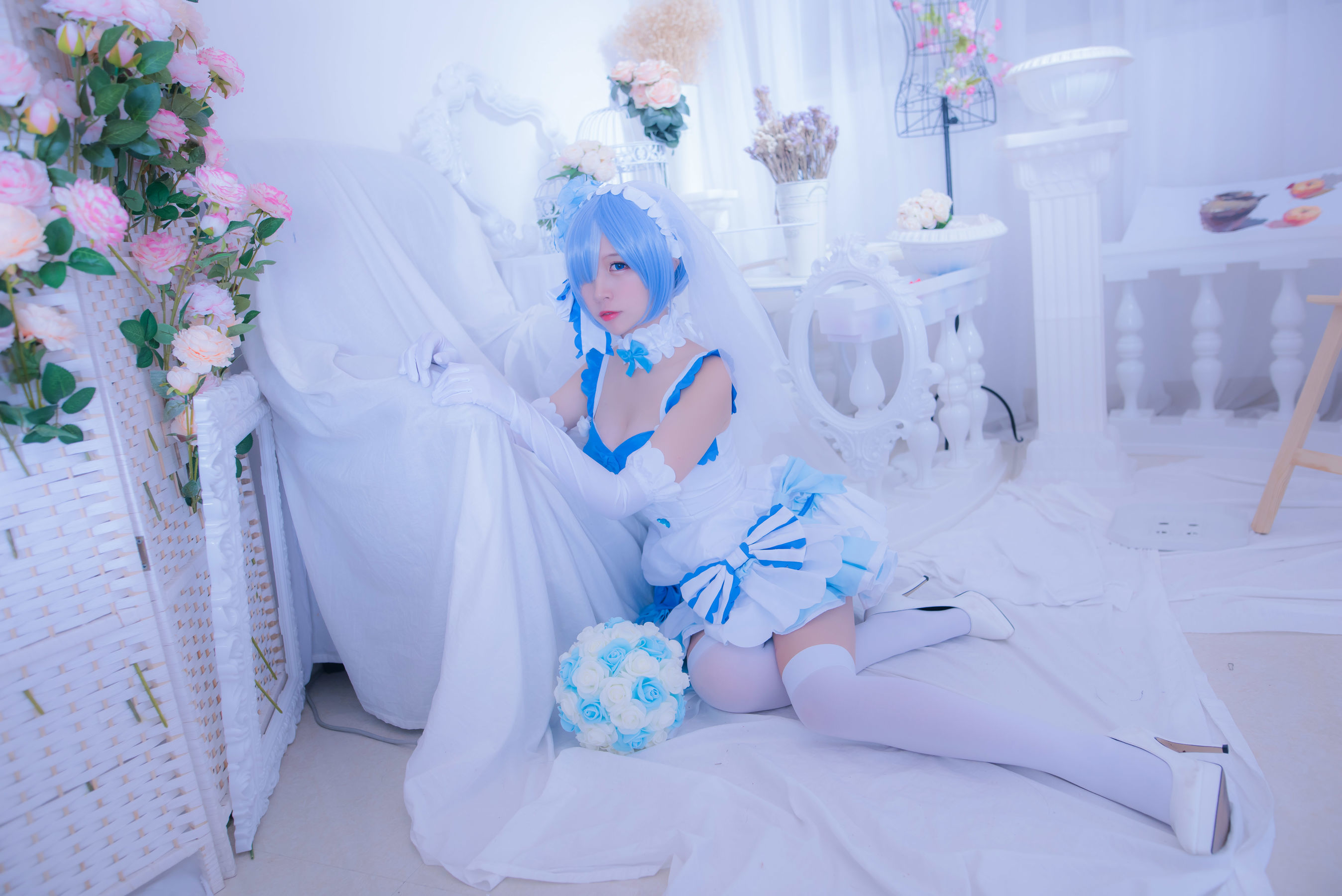 人气Coser二佐Nisa 雷姆花嫁