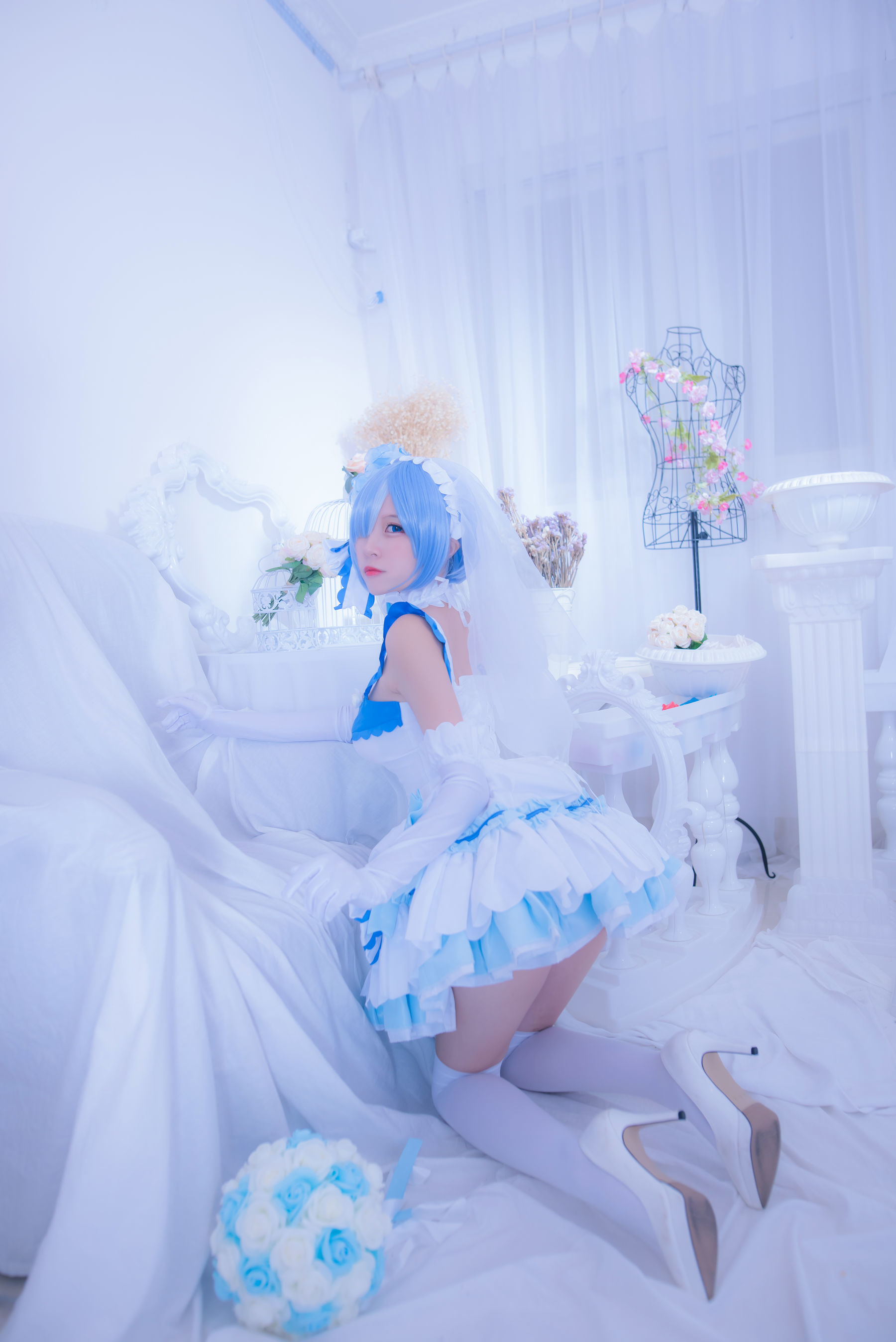 人气Coser二佐Nisa 雷姆花嫁