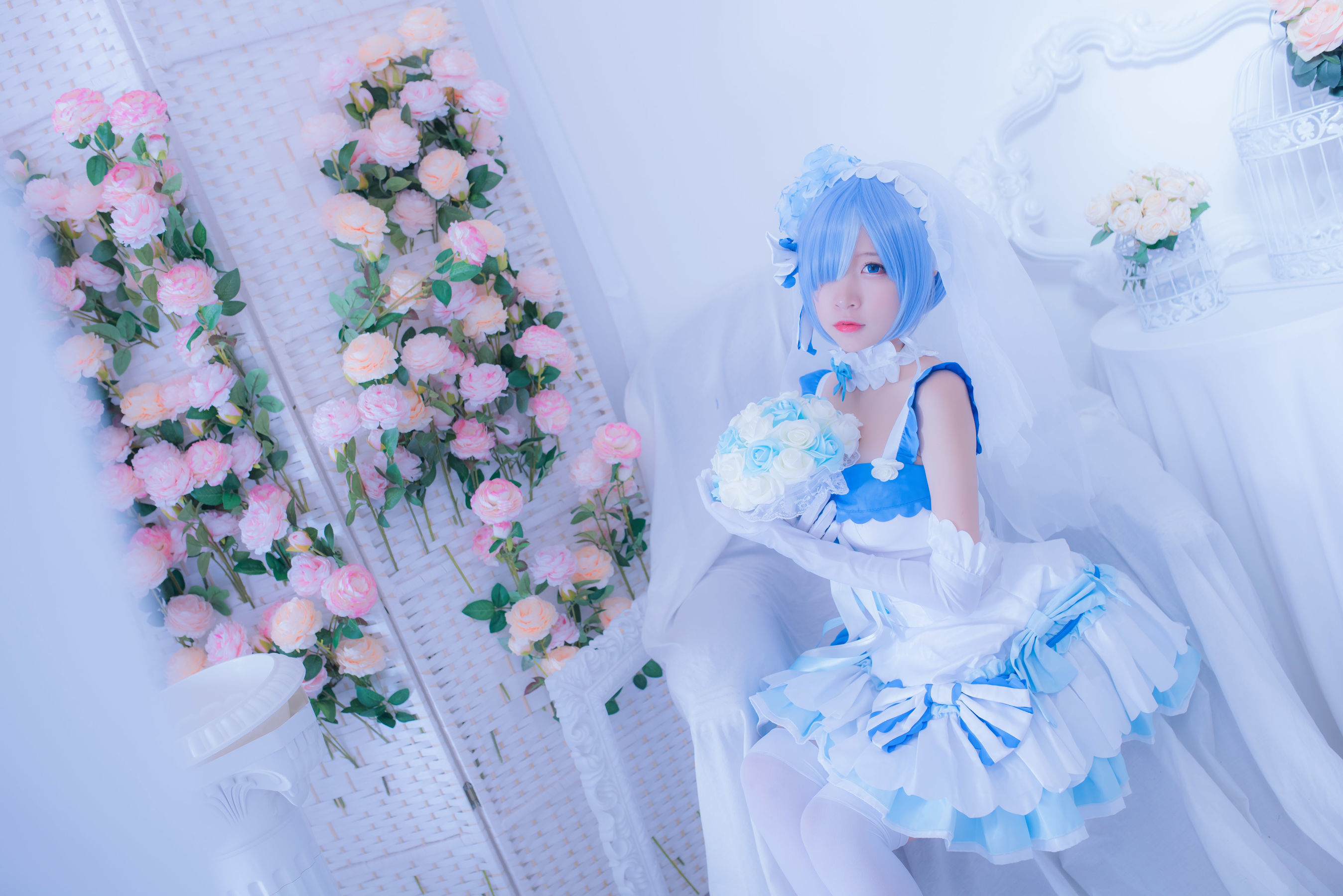 人气Coser二佐Nisa 雷姆花嫁