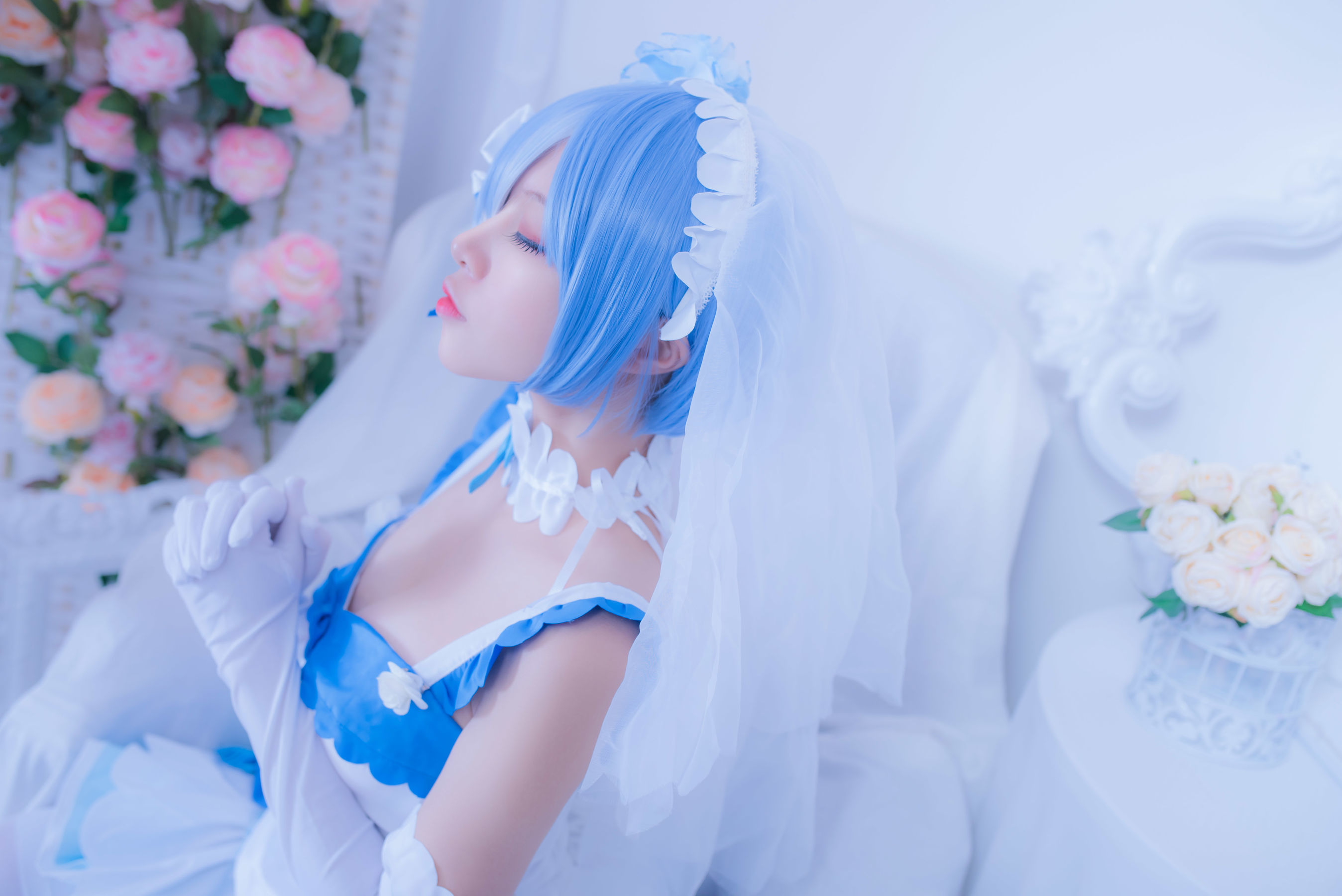 人气Coser二佐Nisa 雷姆花嫁