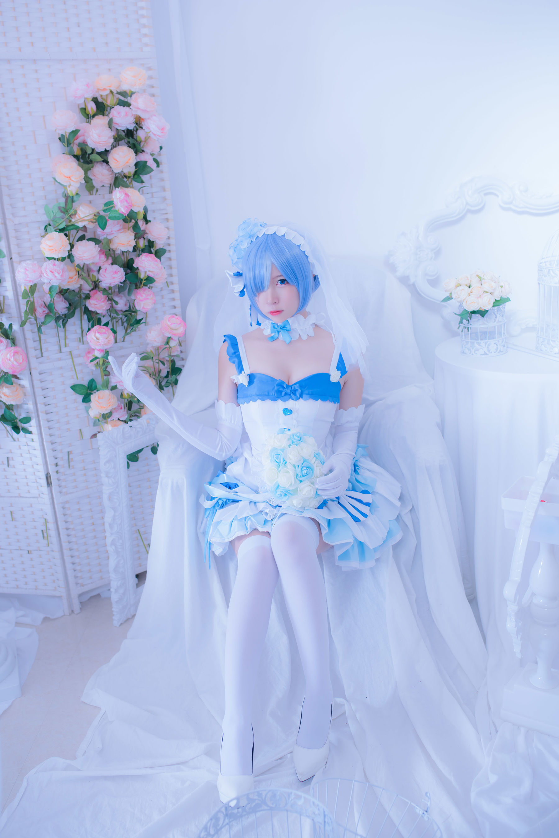 人气Coser二佐Nisa 雷姆花嫁