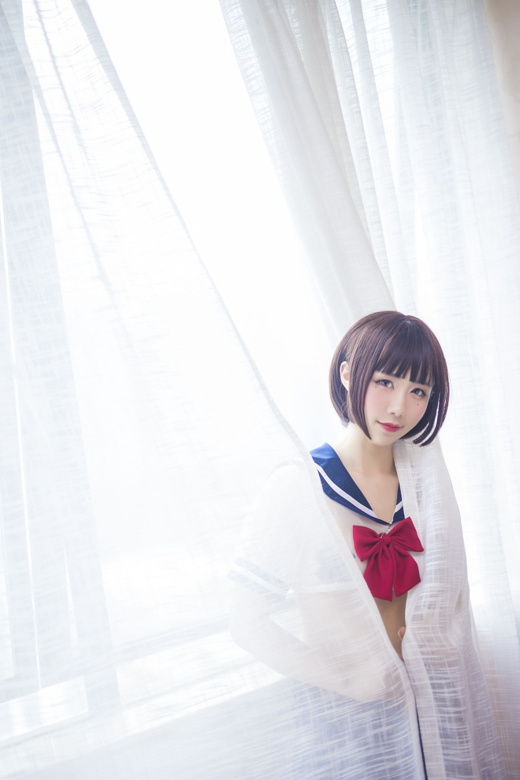 动漫博主九曲Jean JK透明制服