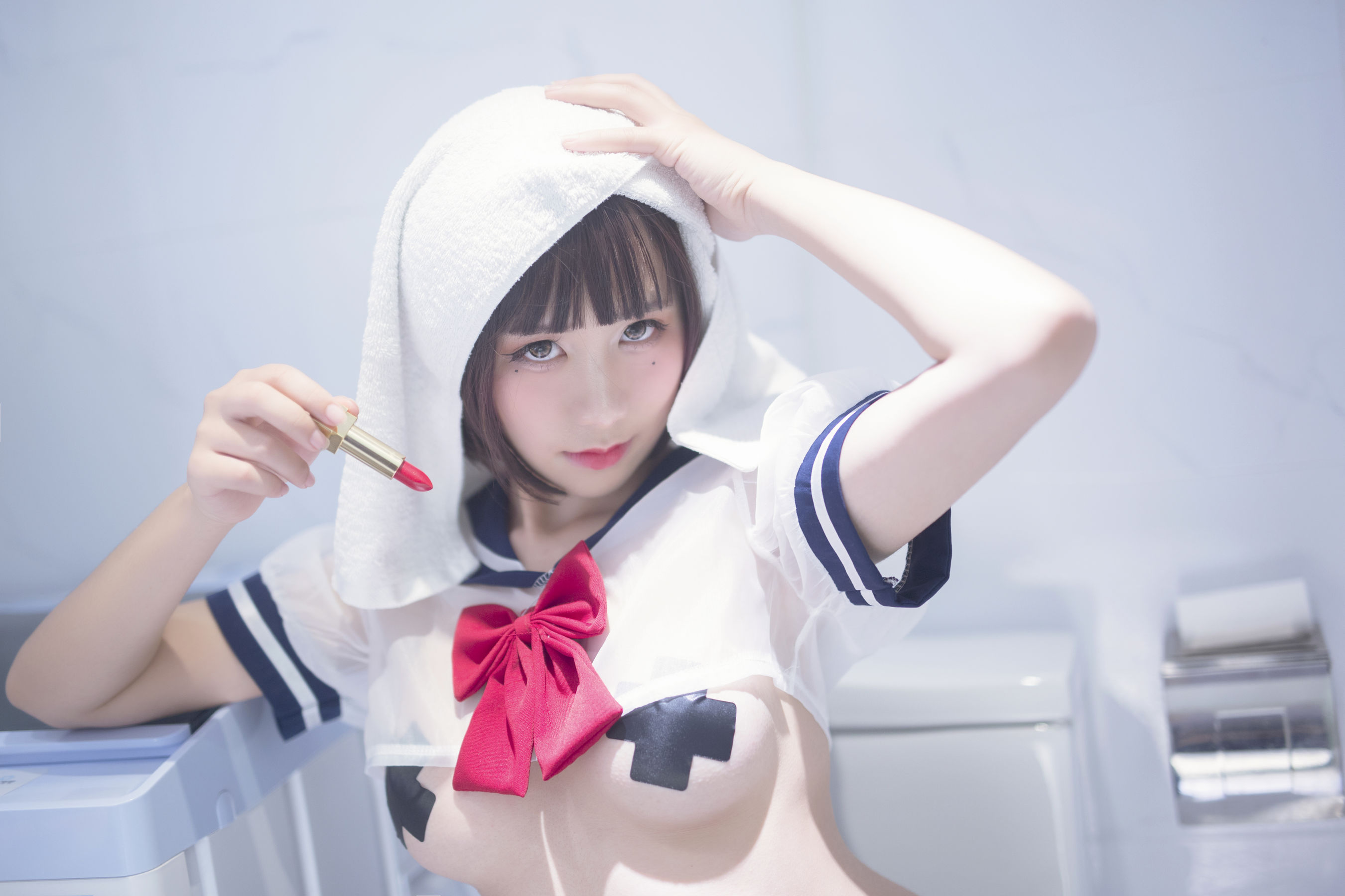 动漫博主九曲Jean JK透明制服
