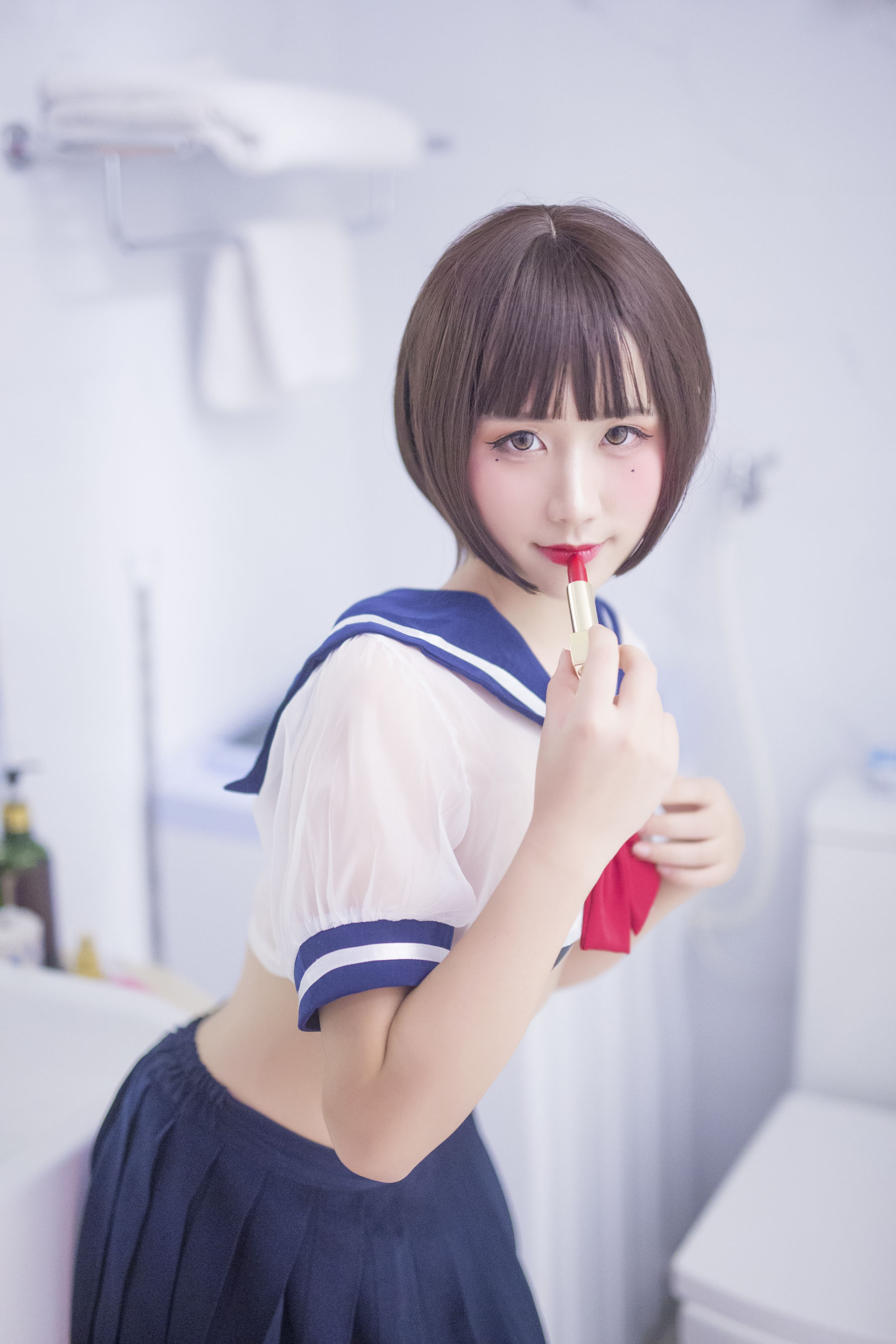 动漫博主九曲Jean JK透明制服