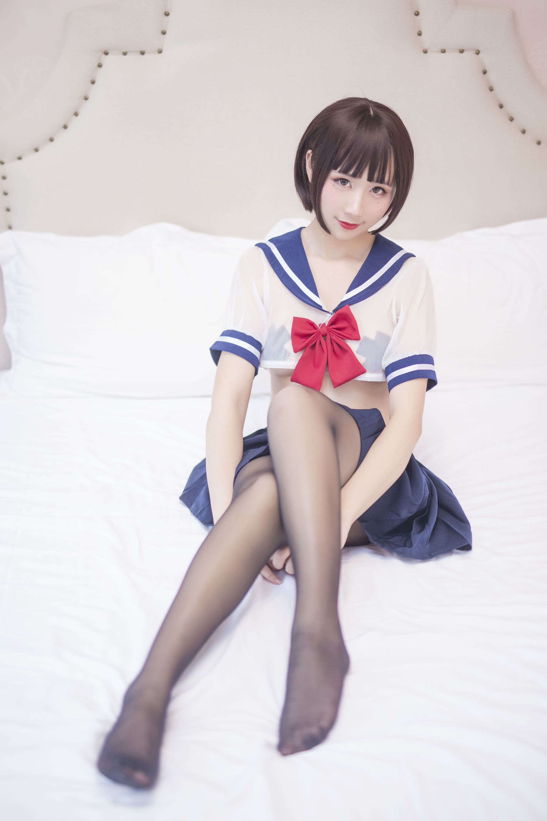 动漫博主九曲Jean JK透明制服