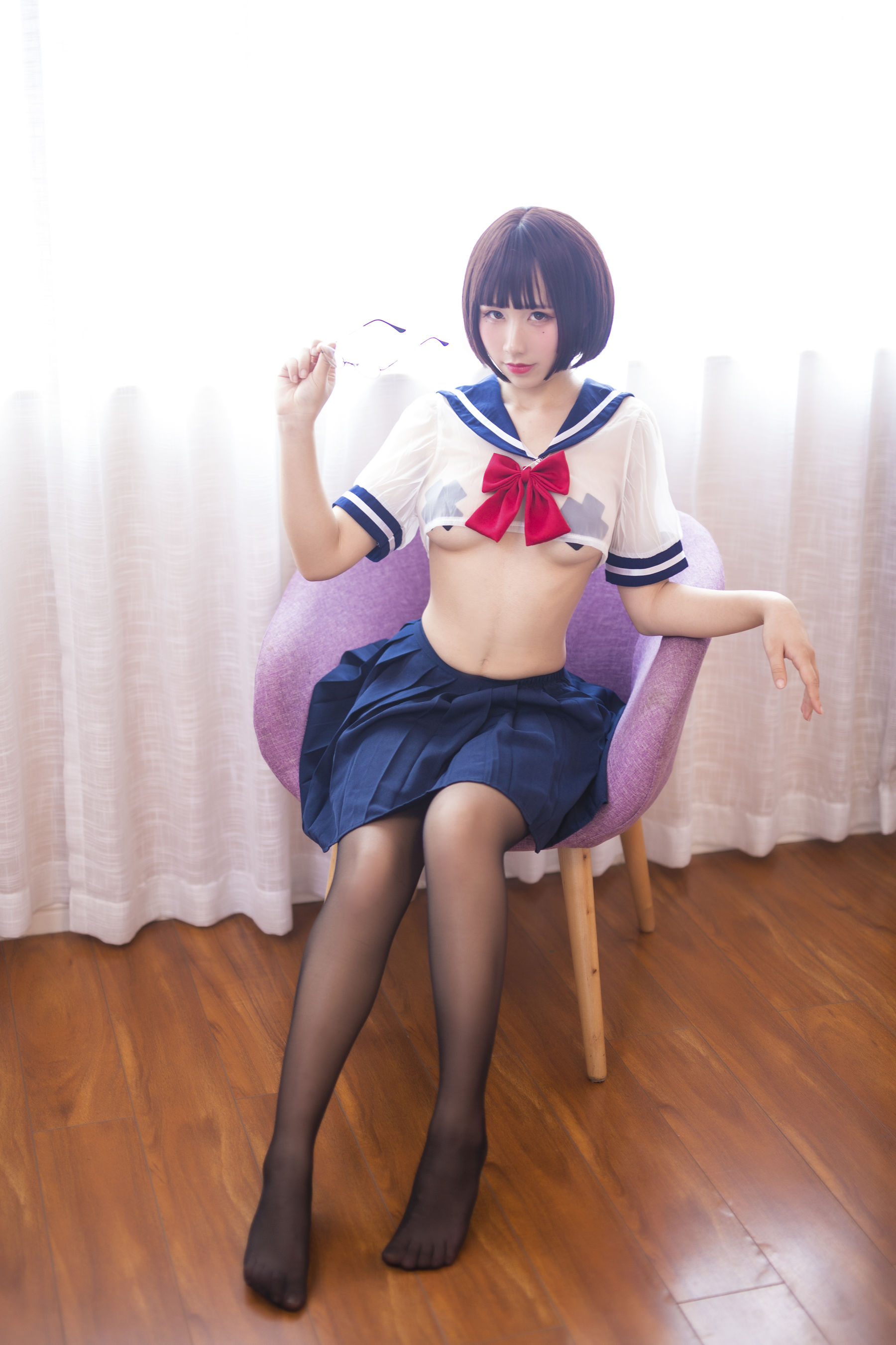 动漫博主九曲Jean JK透明制服
