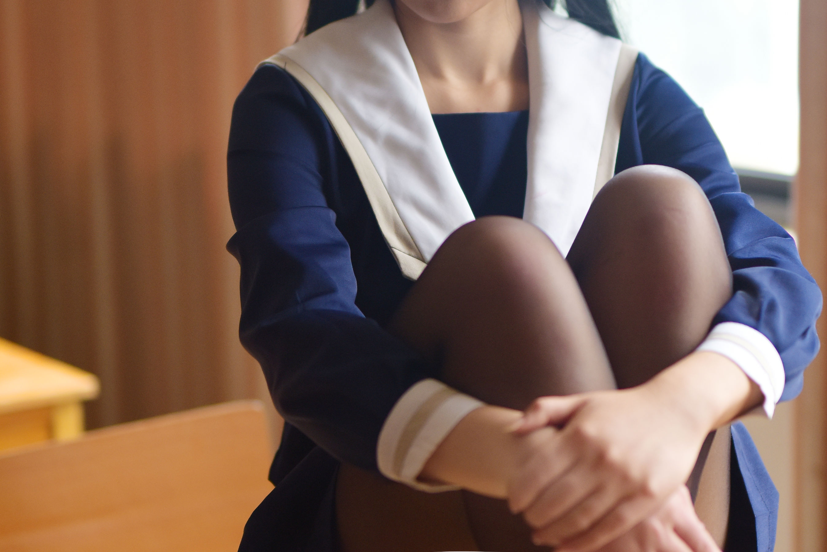动漫博主九曲Jean JK露脐制服