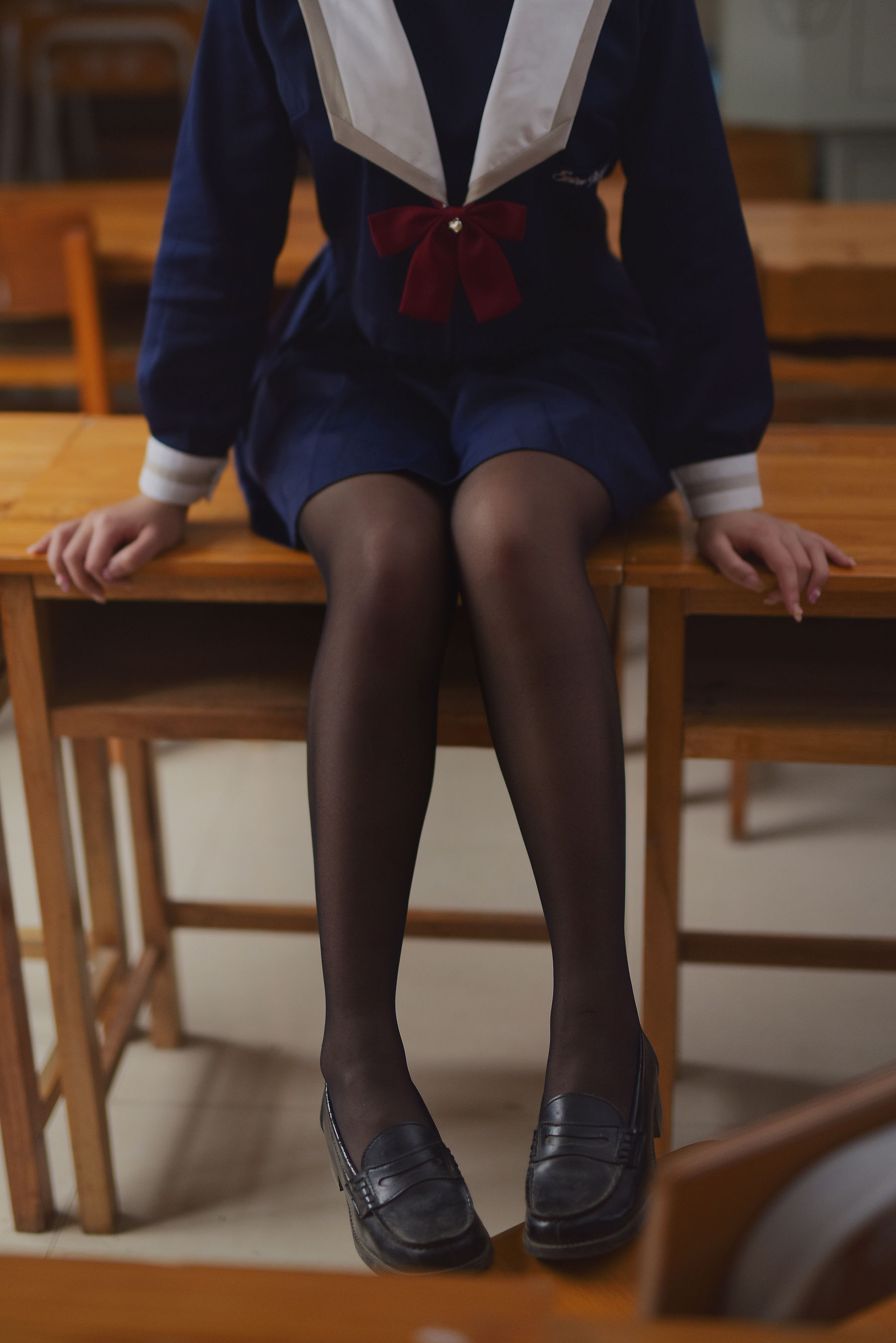 动漫博主九曲Jean JK露脐制服