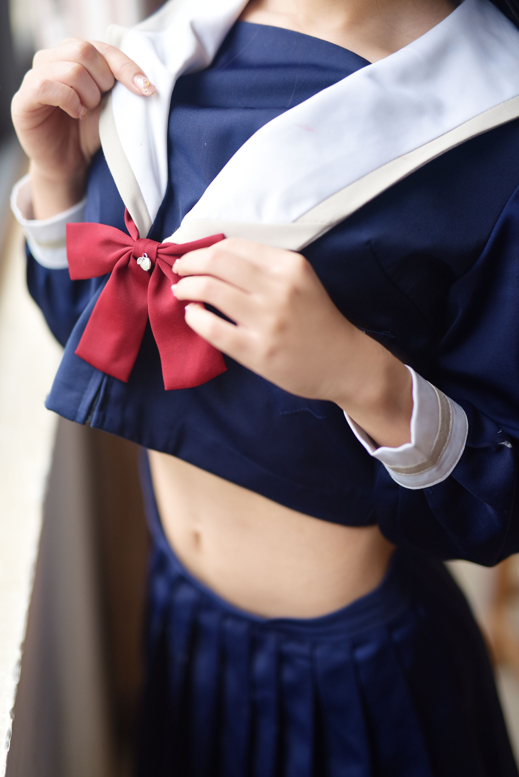 动漫博主九曲Jean JK露脐制服