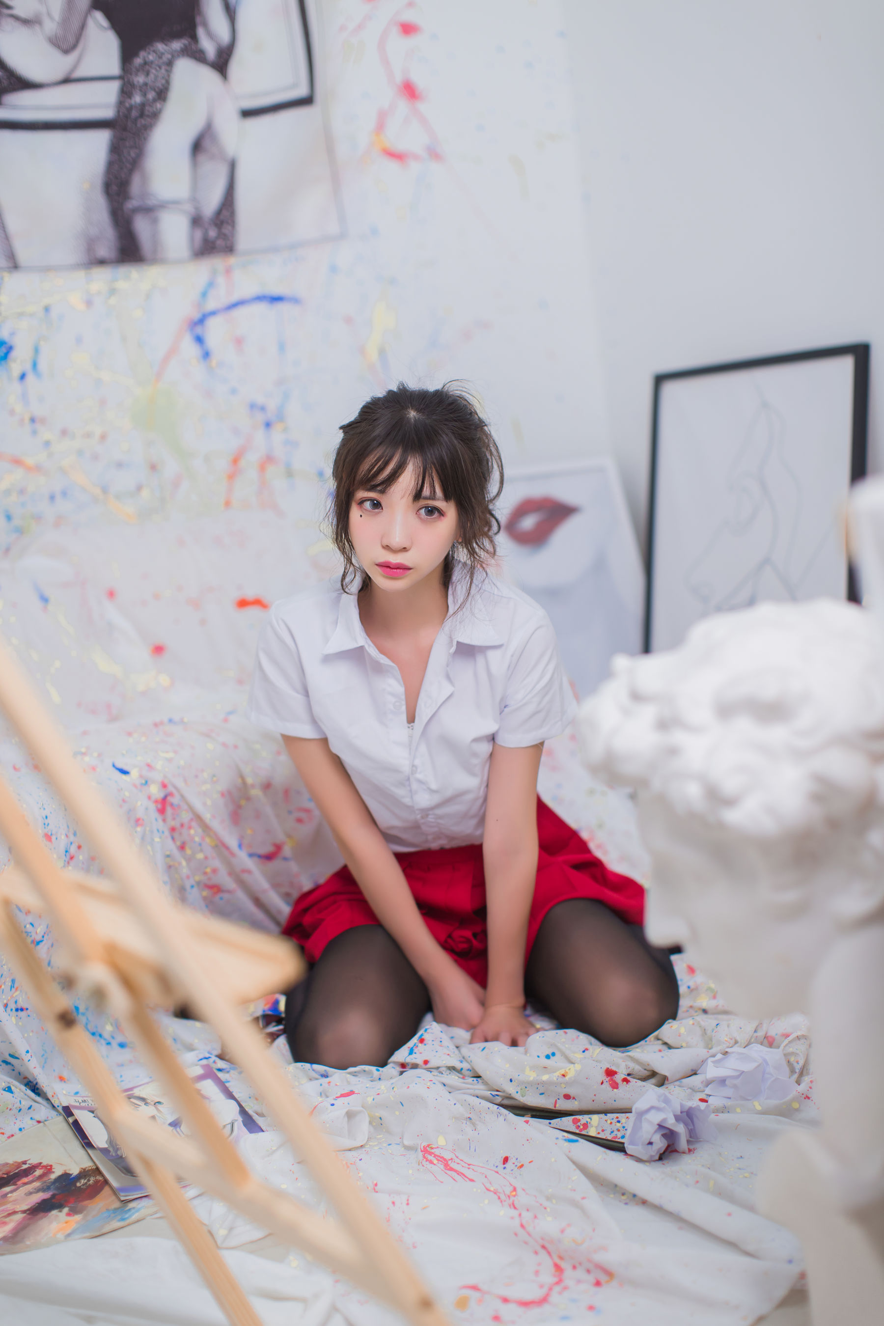 疯猫ss 画室JK少女