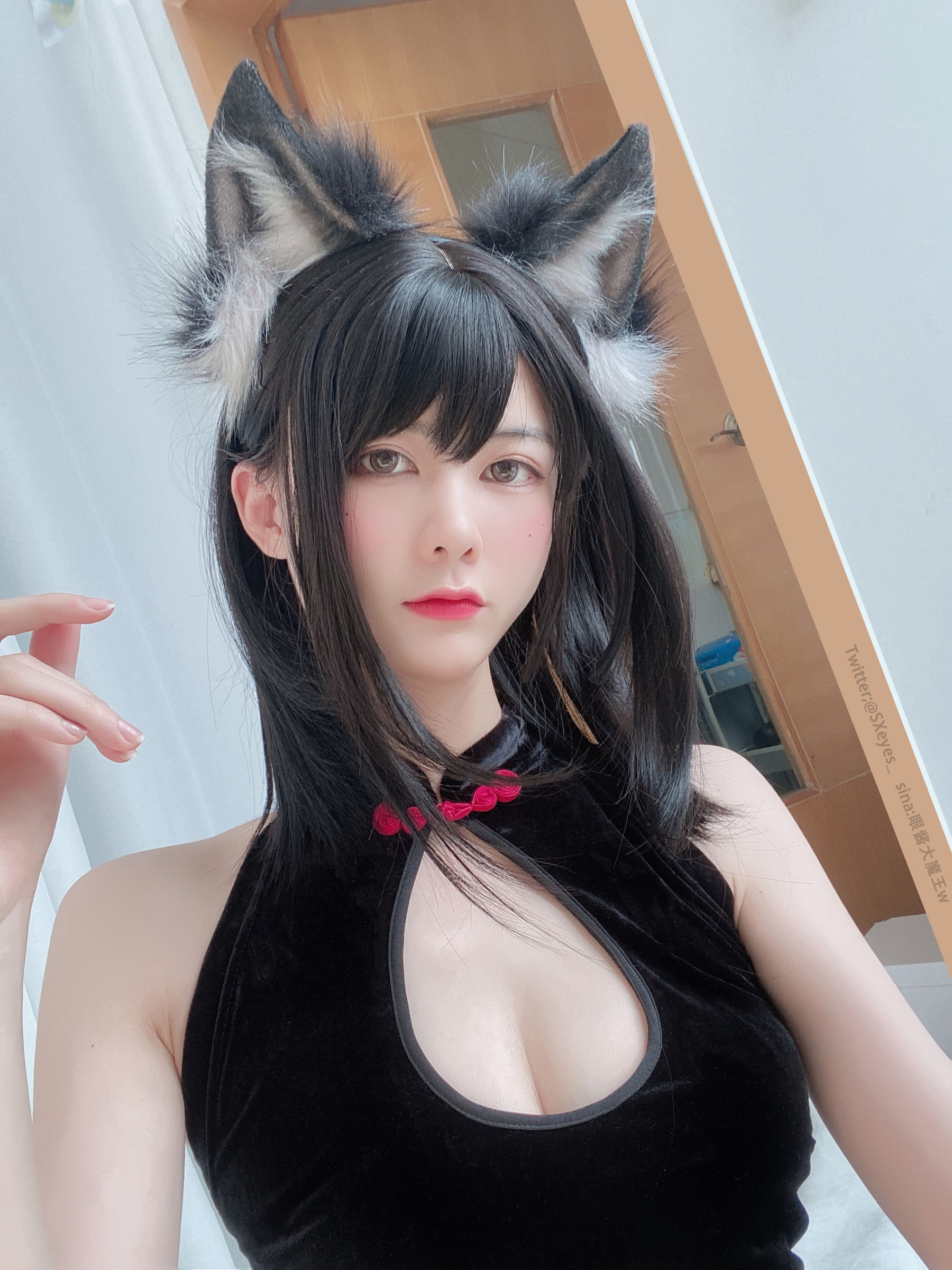 萌妹子眼酱大魔王w 黑丝旗袍