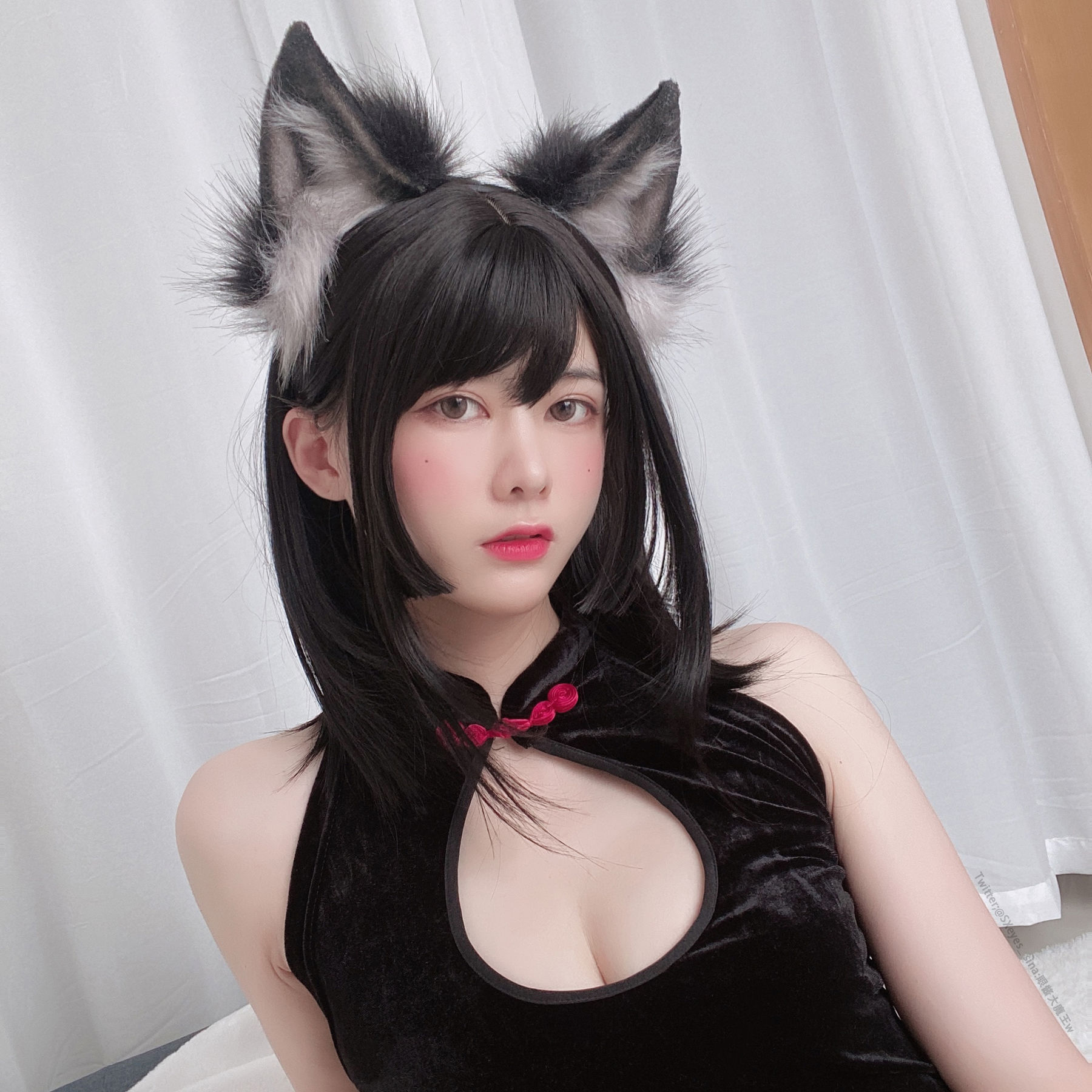 萌妹子眼酱大魔王w 黑丝旗袍