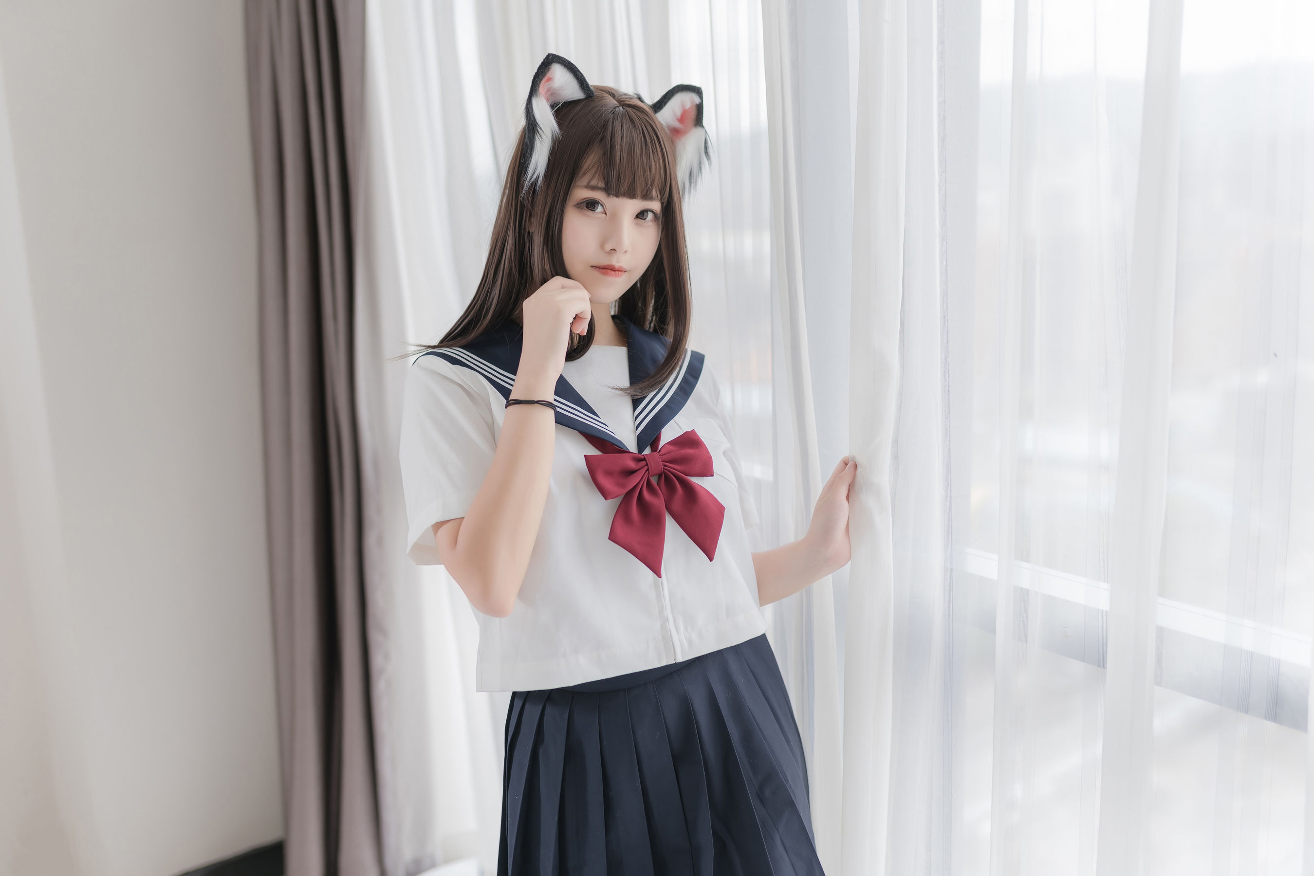 萌系小姐姐蜜汁猫裘 猫耳JK