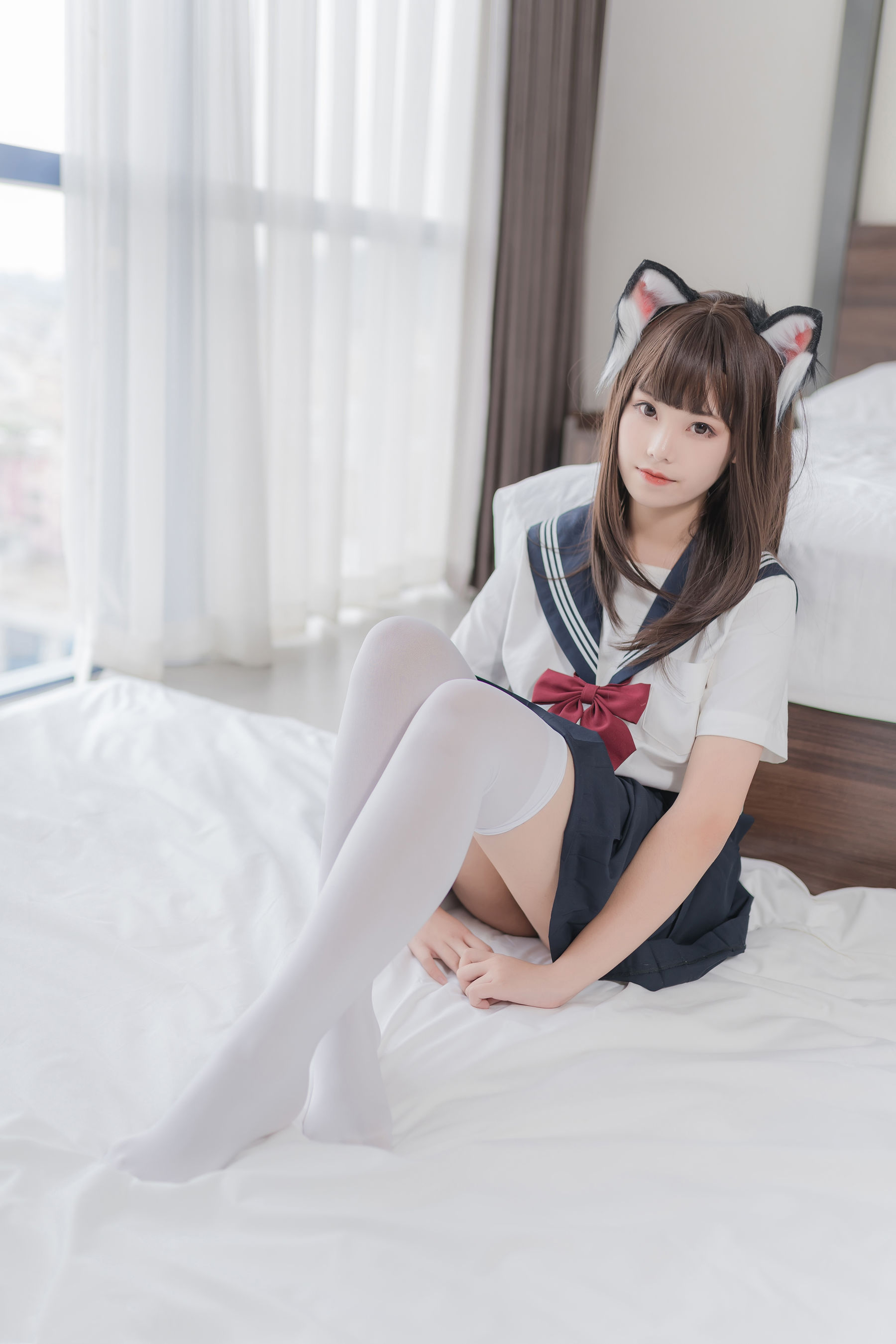 萌系小姐姐蜜汁猫裘 猫耳JK