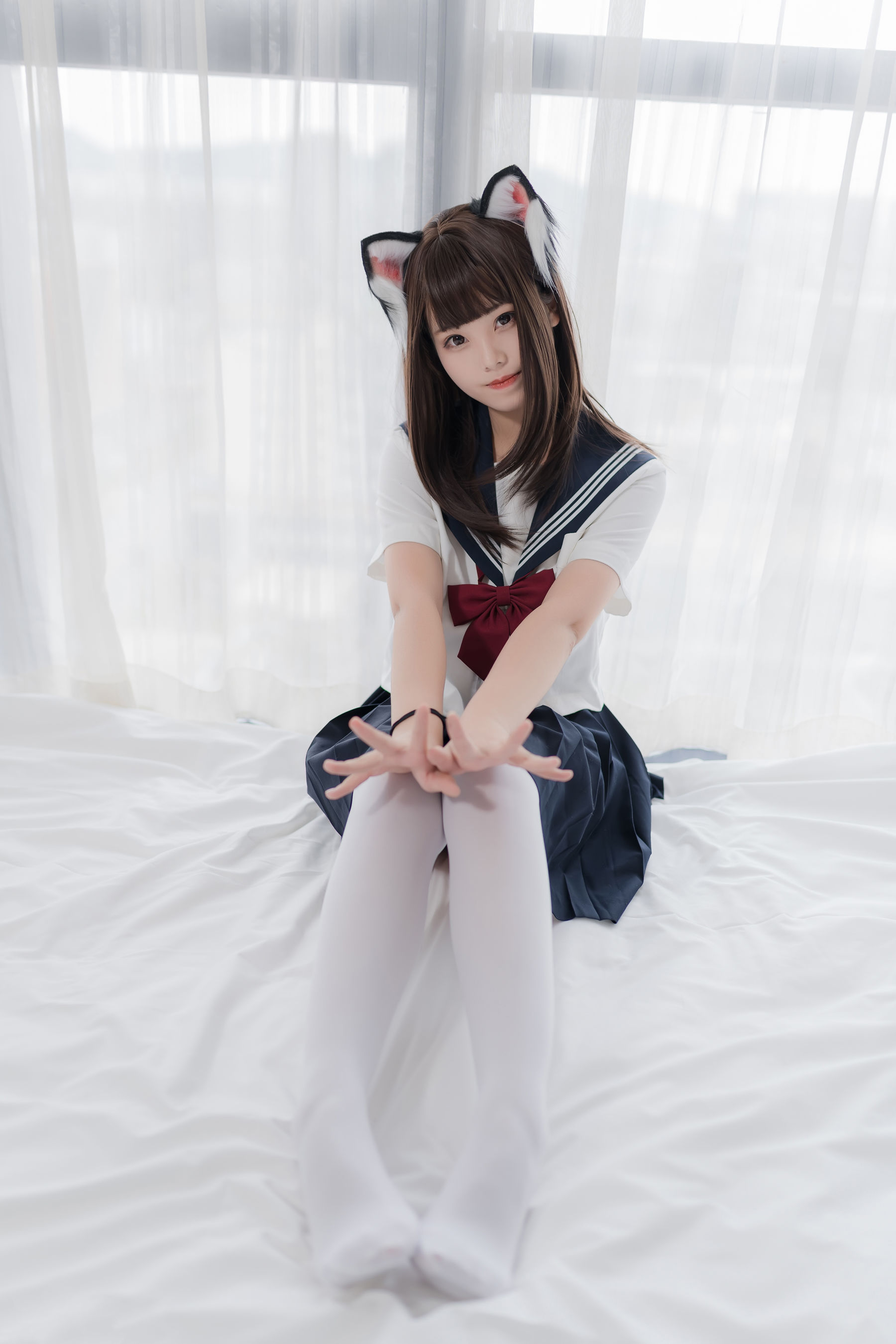 萌系小姐姐蜜汁猫裘 猫耳JK