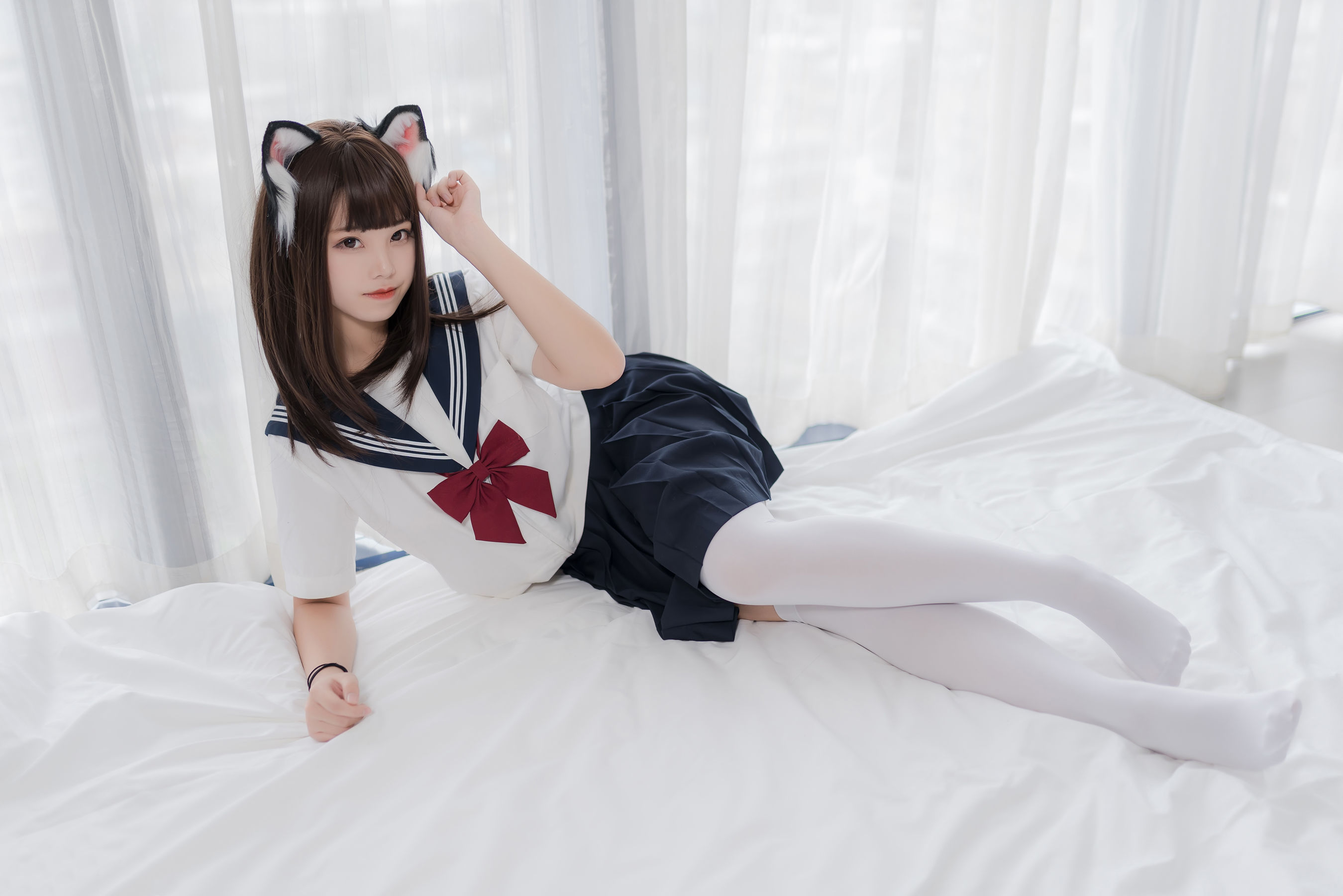 萌系小姐姐蜜汁猫裘 猫耳JK