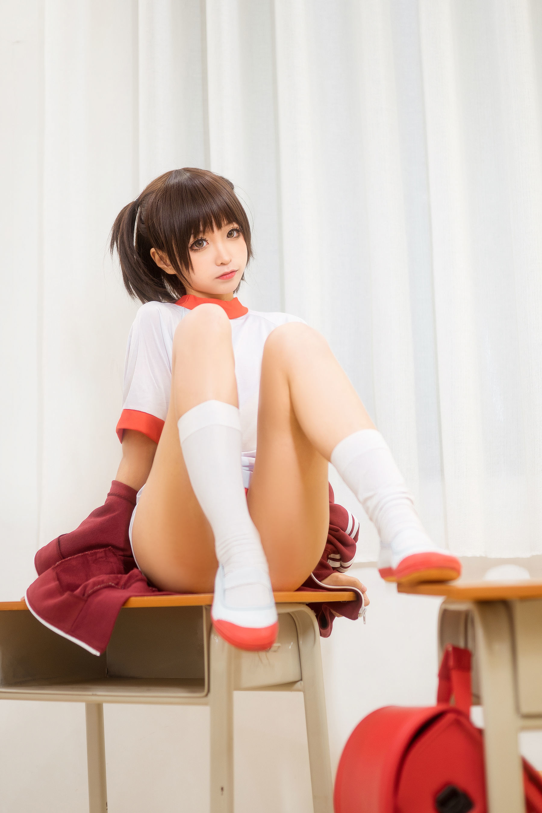 动漫博主蠢沫沫 红体操服