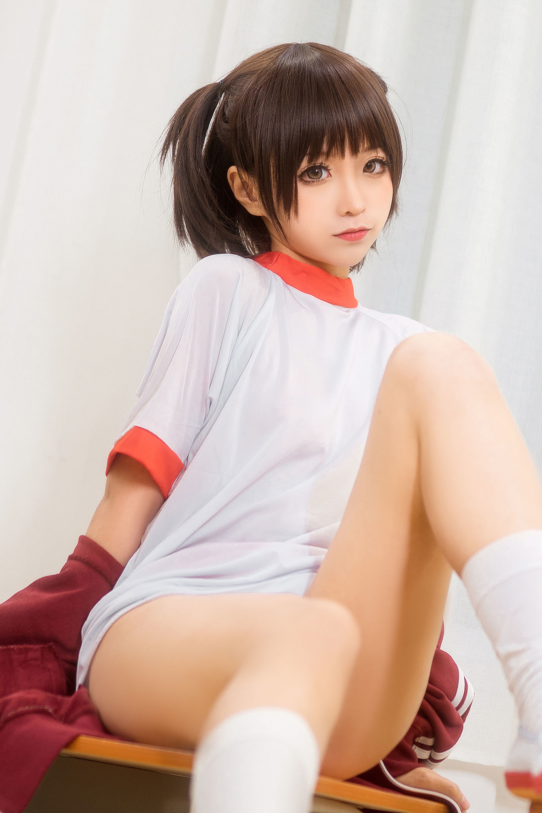 动漫博主蠢沫沫 红体操服