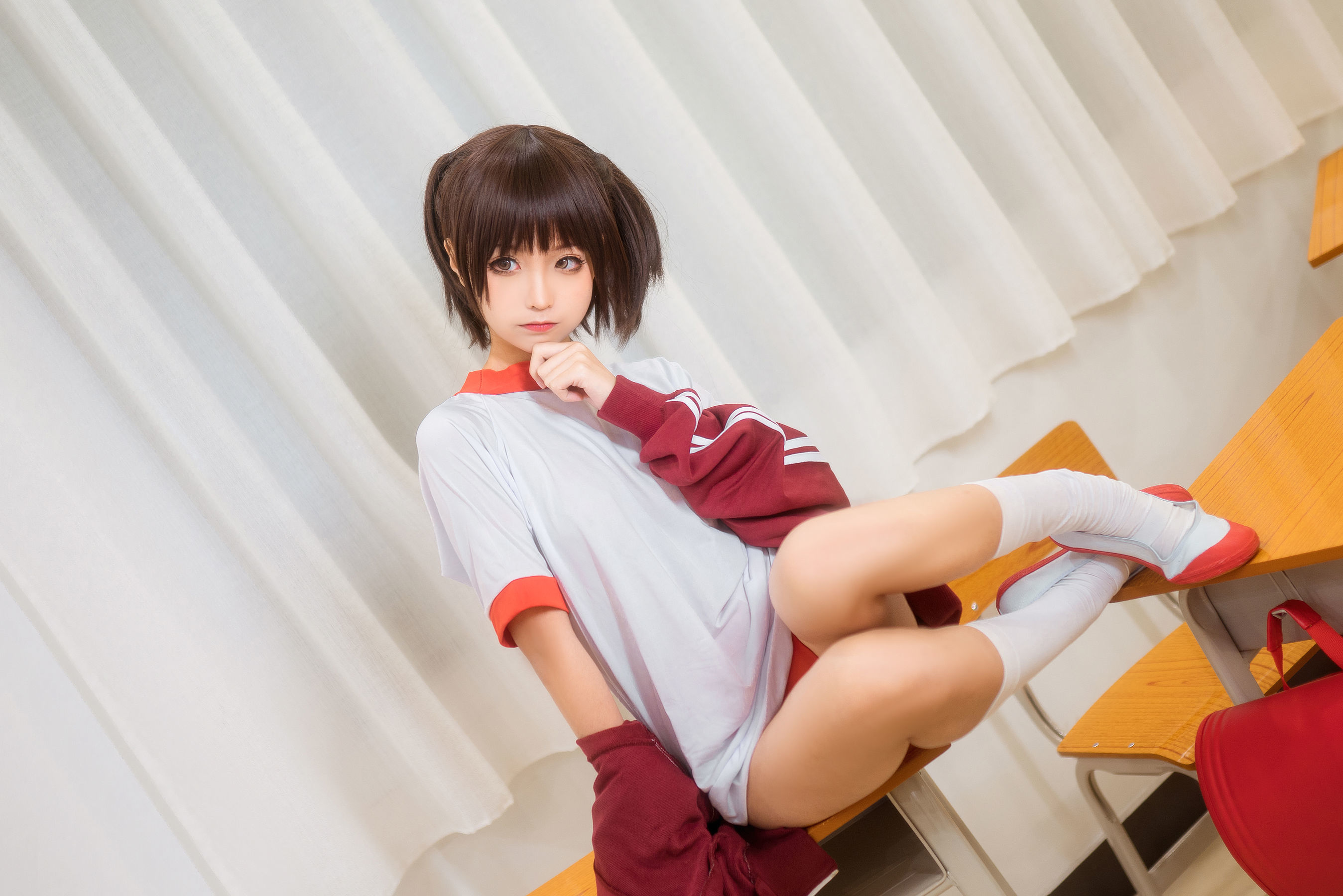 动漫博主蠢沫沫 红体操服