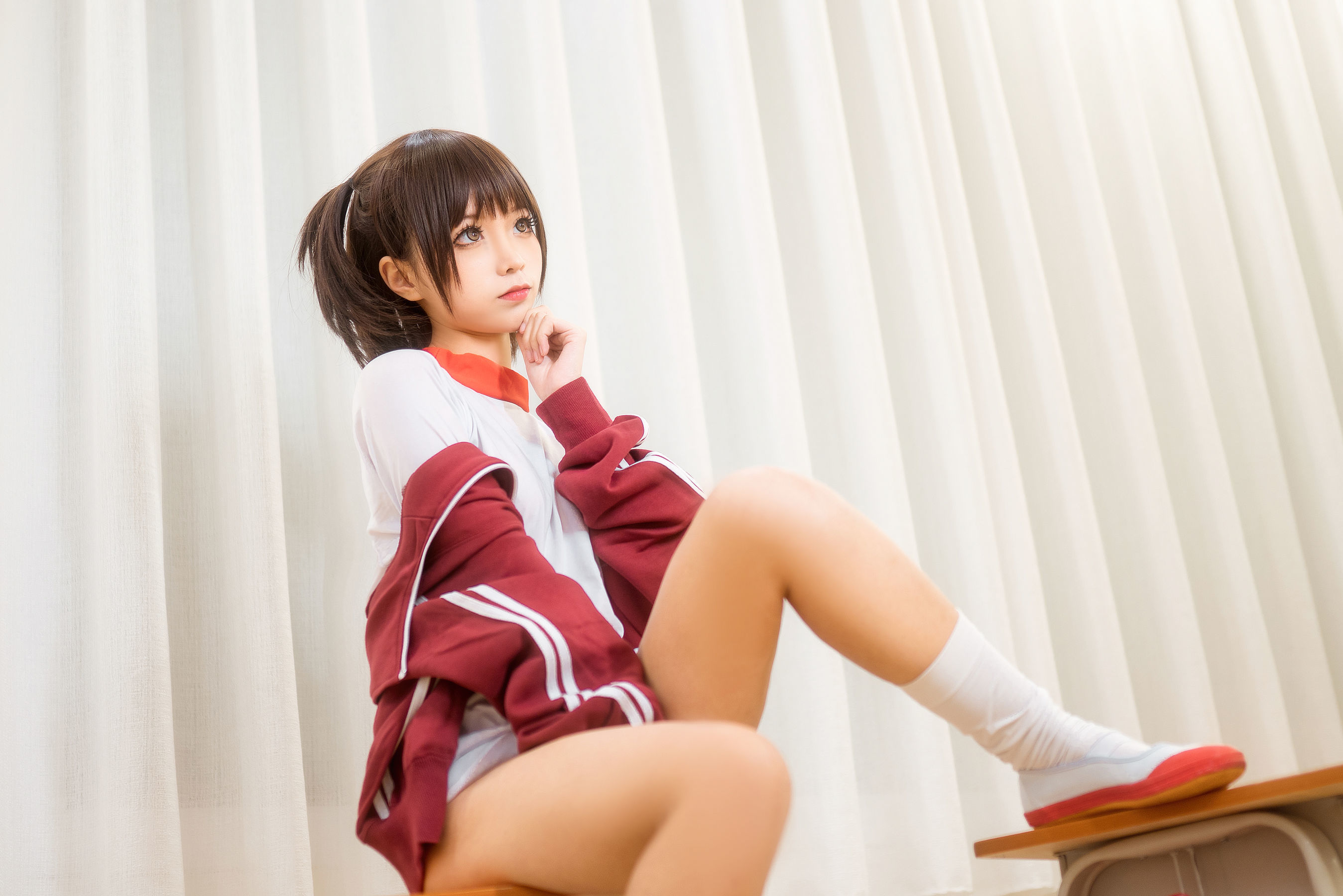 动漫博主蠢沫沫 红体操服