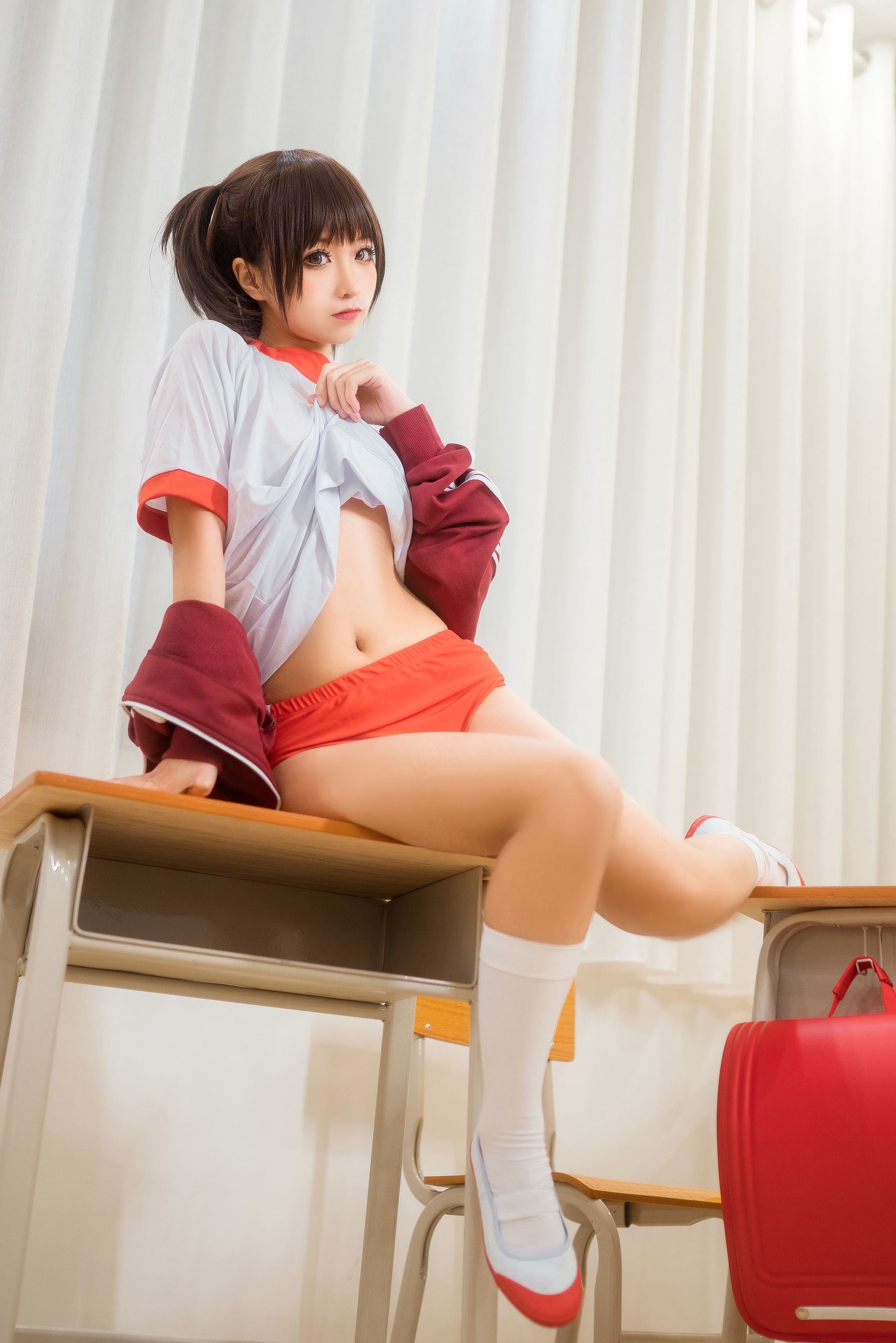 动漫博主蠢沫沫 红体操服